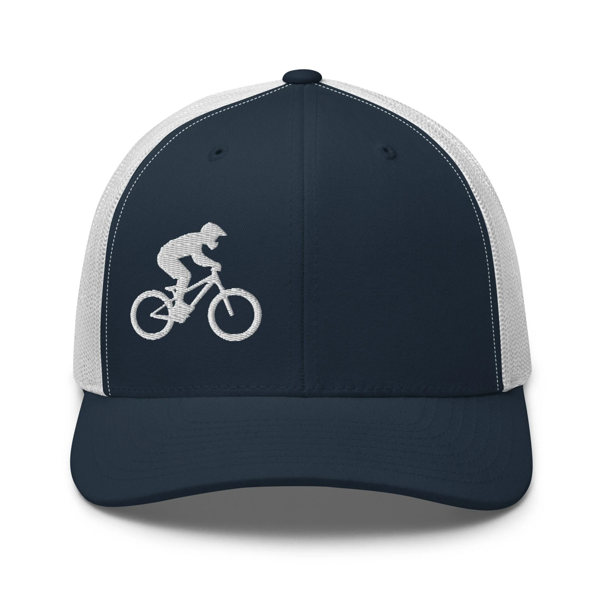 Embroidered Mountain Biker Retro Trucker Hat