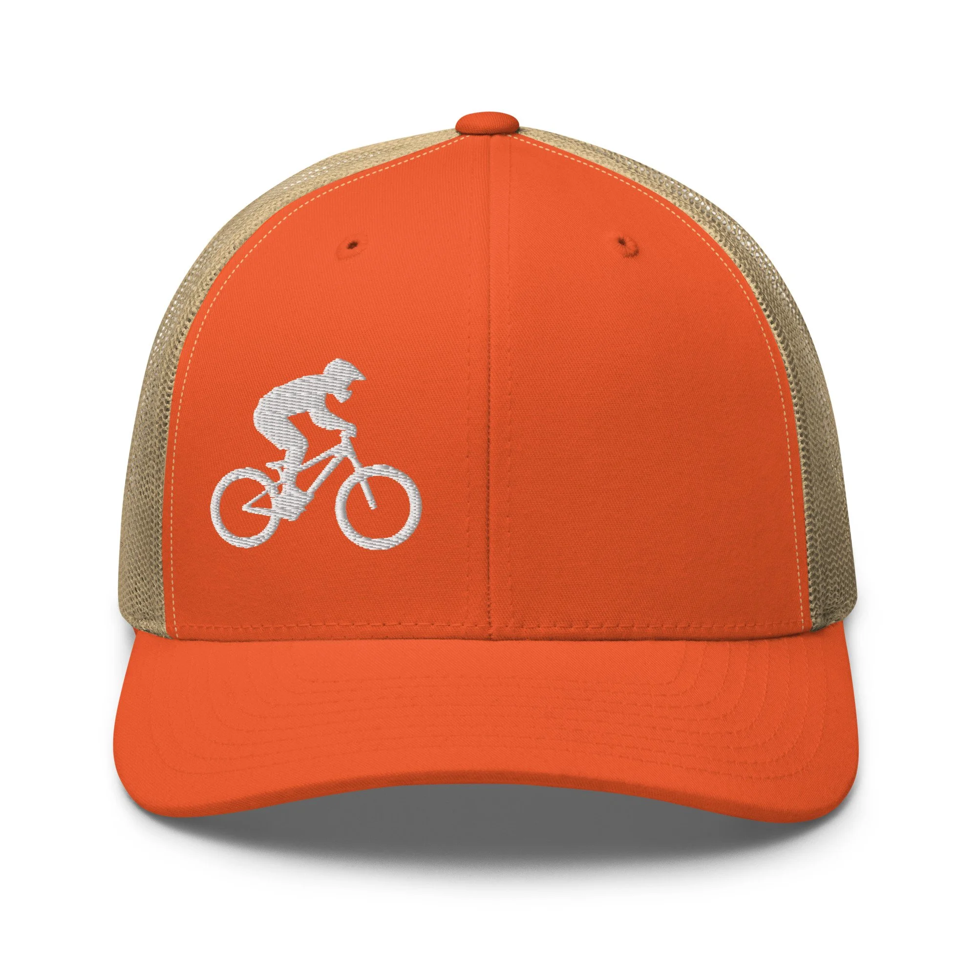 Embroidered Mountain Biker Retro Trucker Hat
