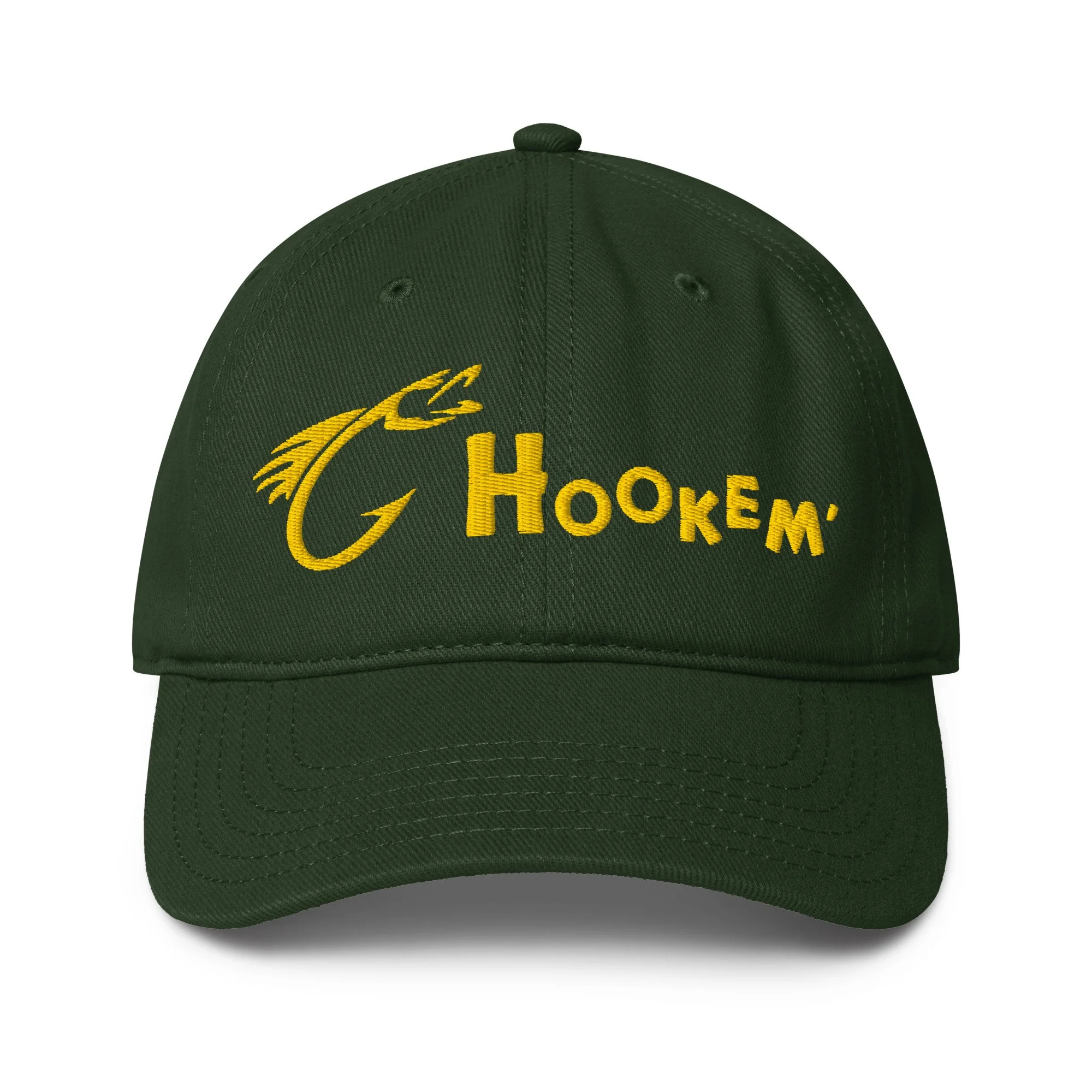 Embroidered Hookem Fishing Low-profile Cap