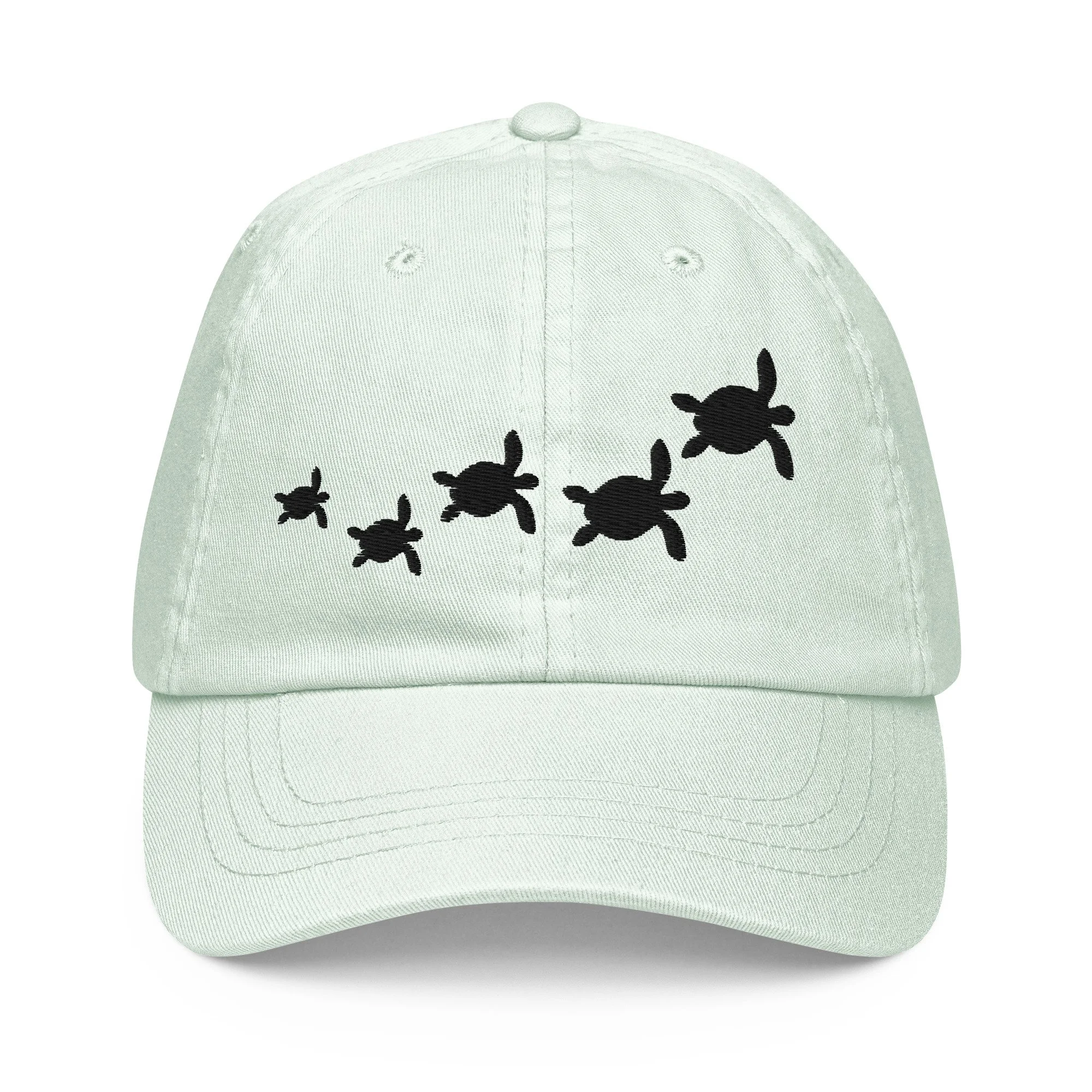 Embroidered Sea turtles Pastel Summer Cap