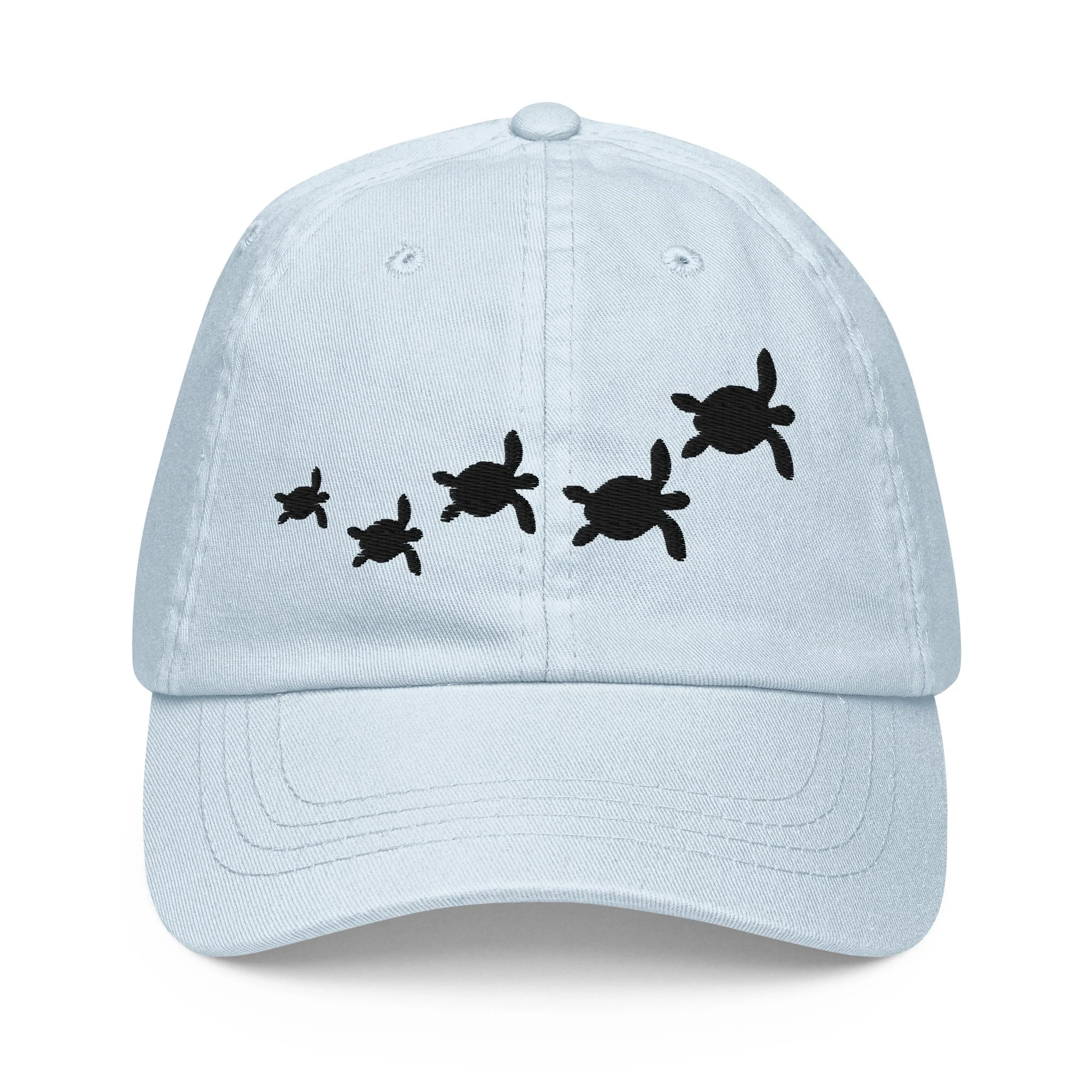 Embroidered Sea turtles Pastel Summer Cap