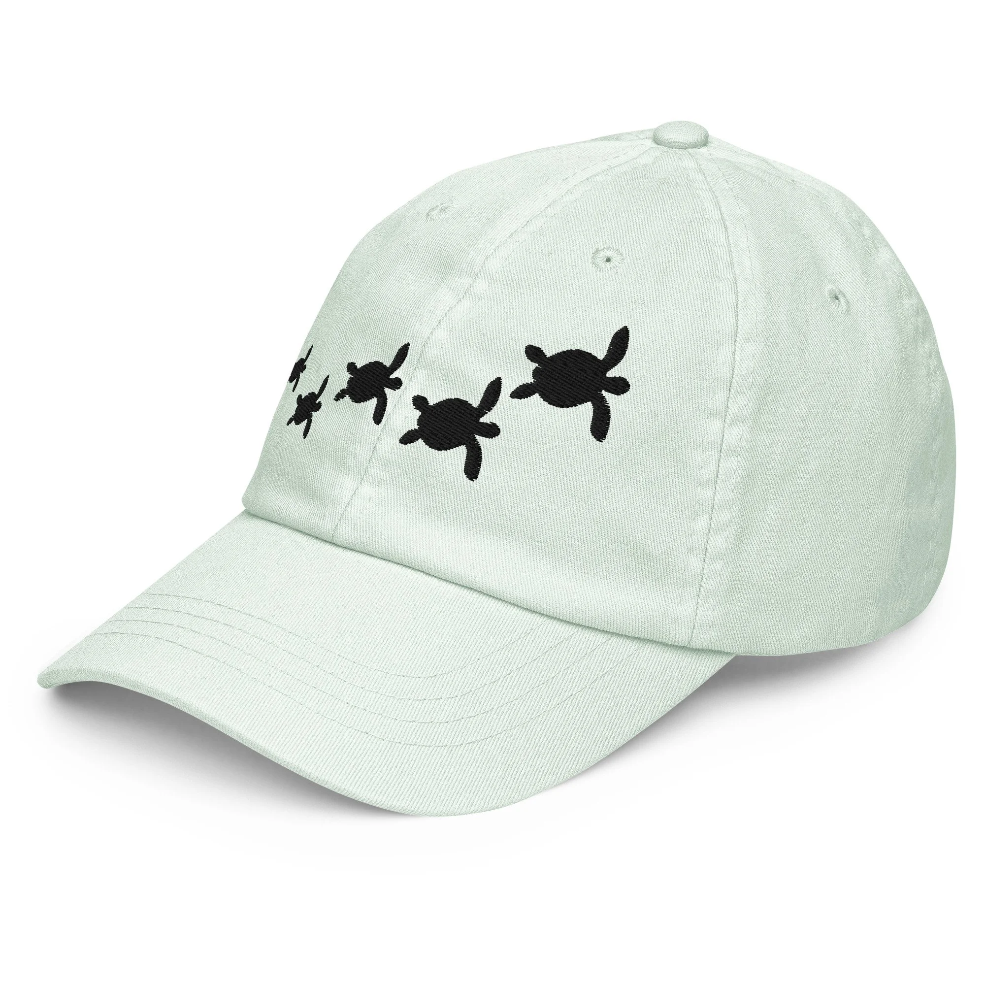 Embroidered Sea turtles Pastel Summer Cap