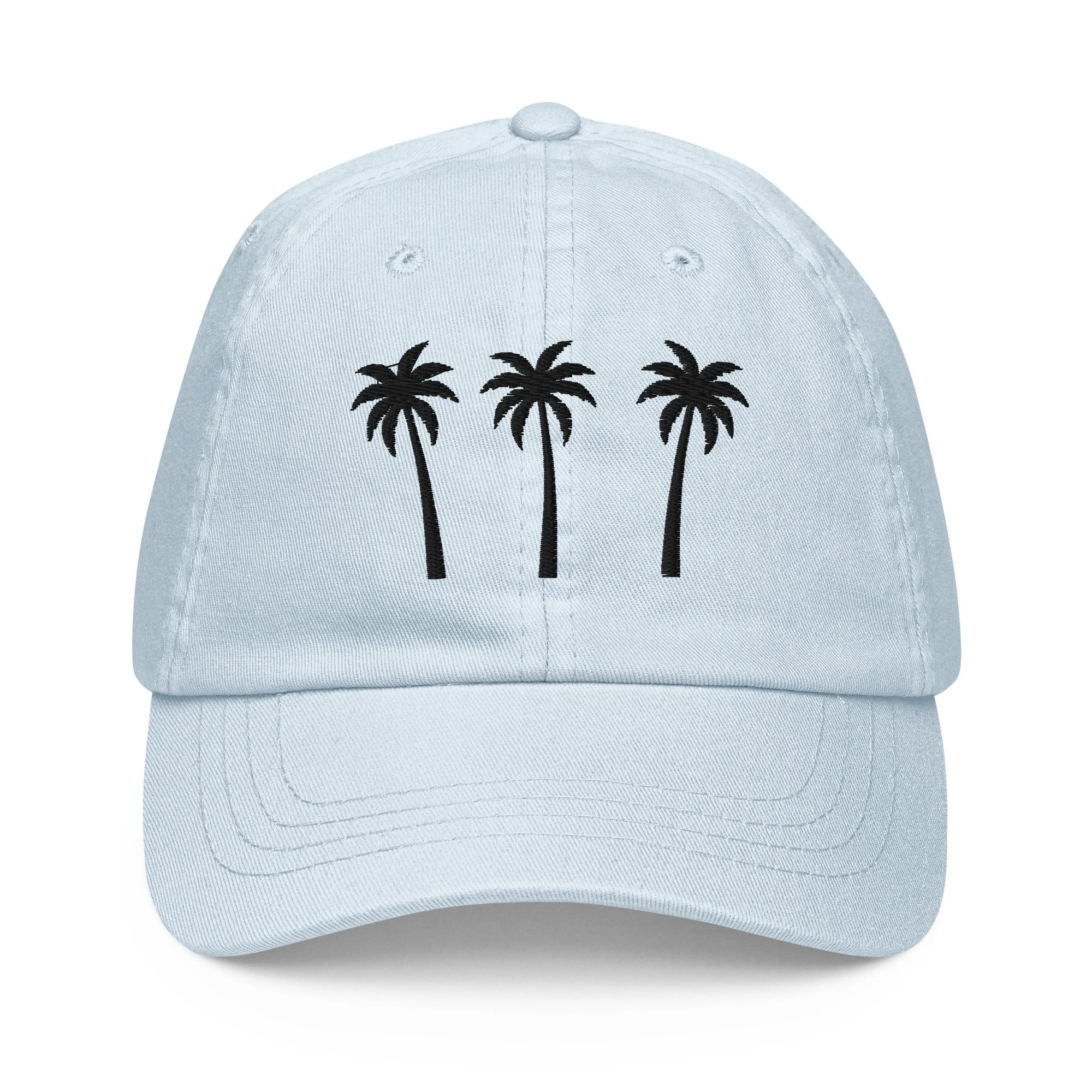 Embroidered Palm Trees Pastel Summer Cap