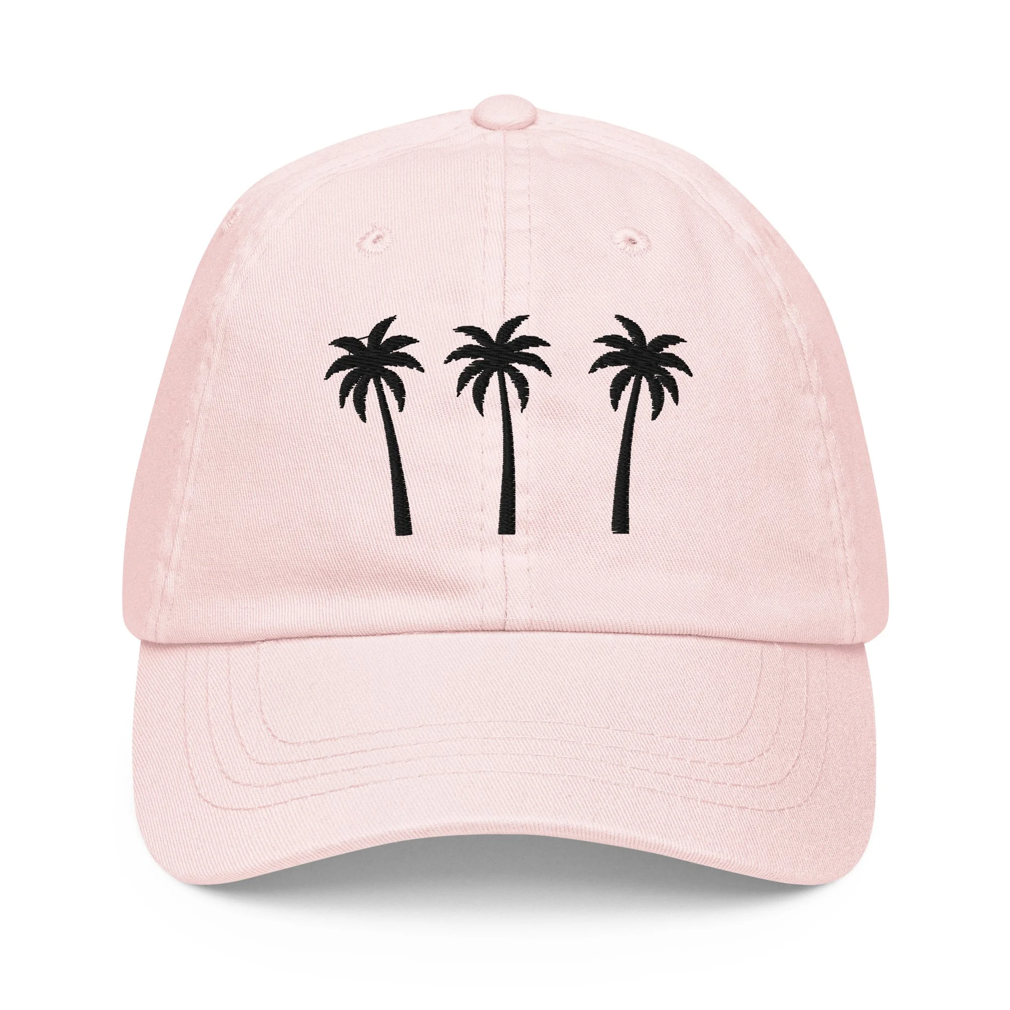 Embroidered Palm Trees Pastel Summer Cap