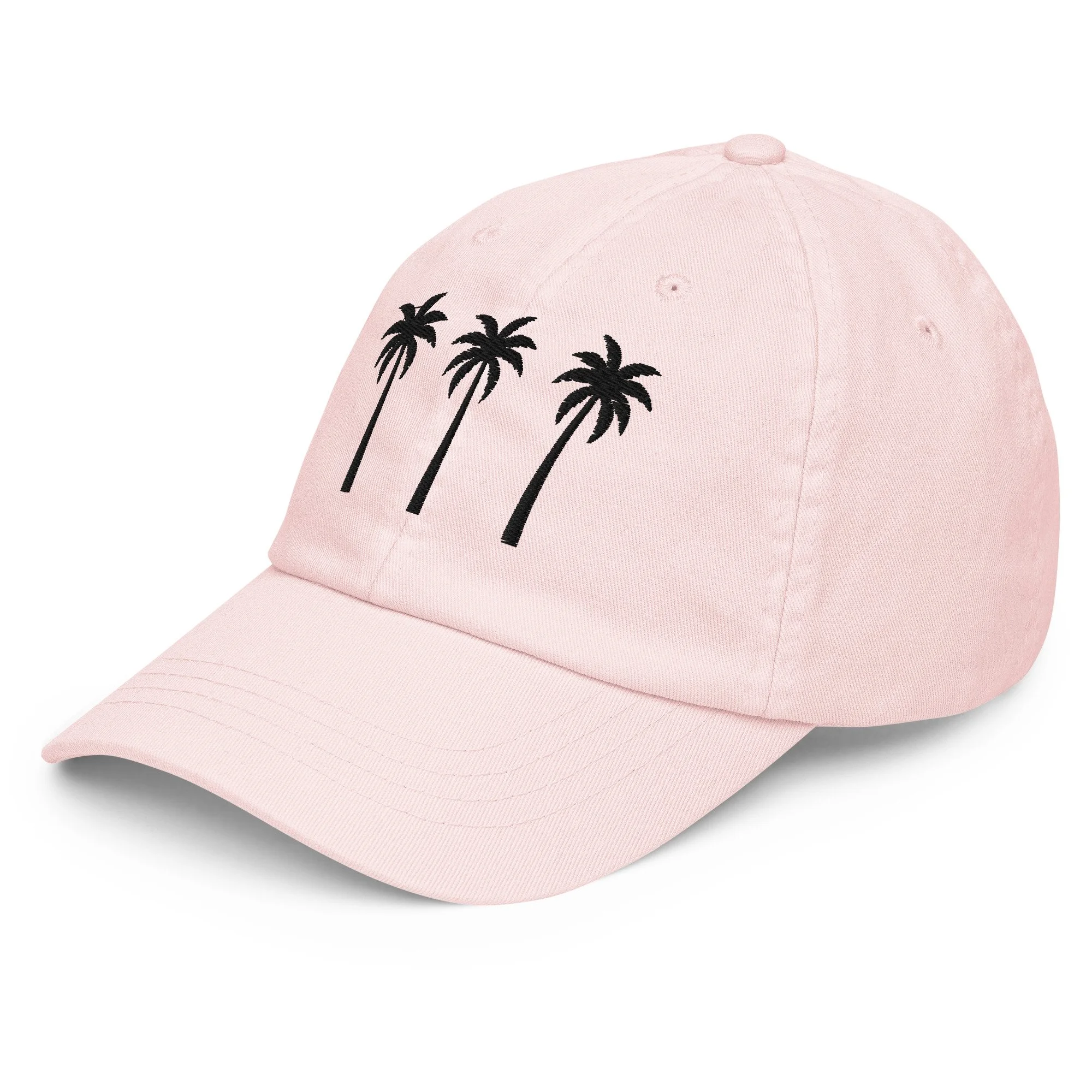 Embroidered Palm Trees Pastel Summer Cap