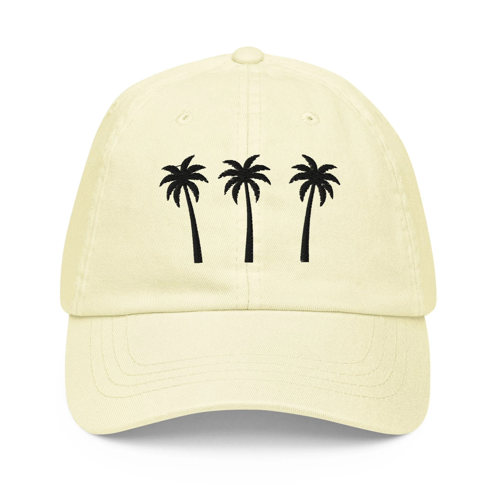 Embroidered Palm Trees Pastel Summer Cap