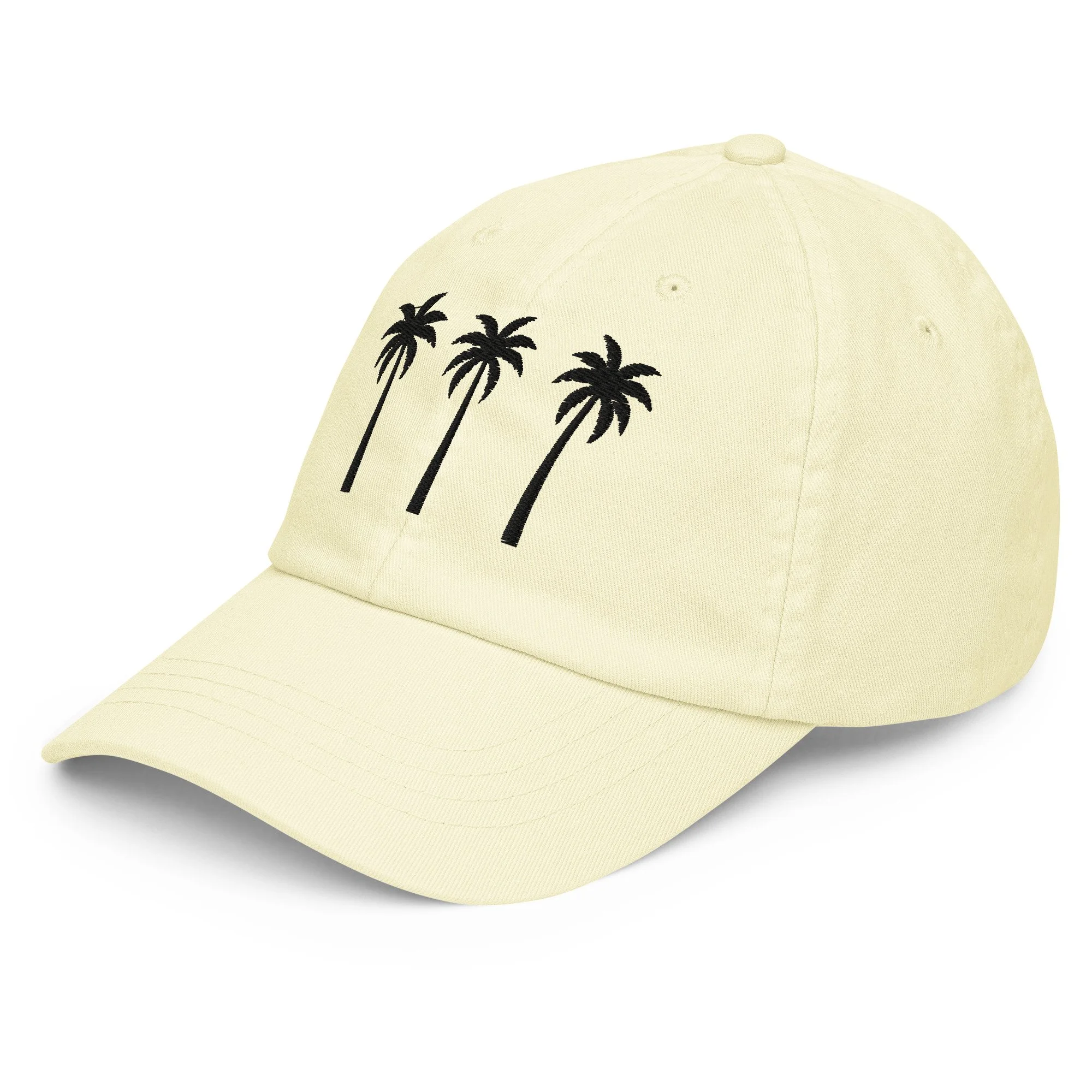 Embroidered Palm Trees Pastel Summer Cap