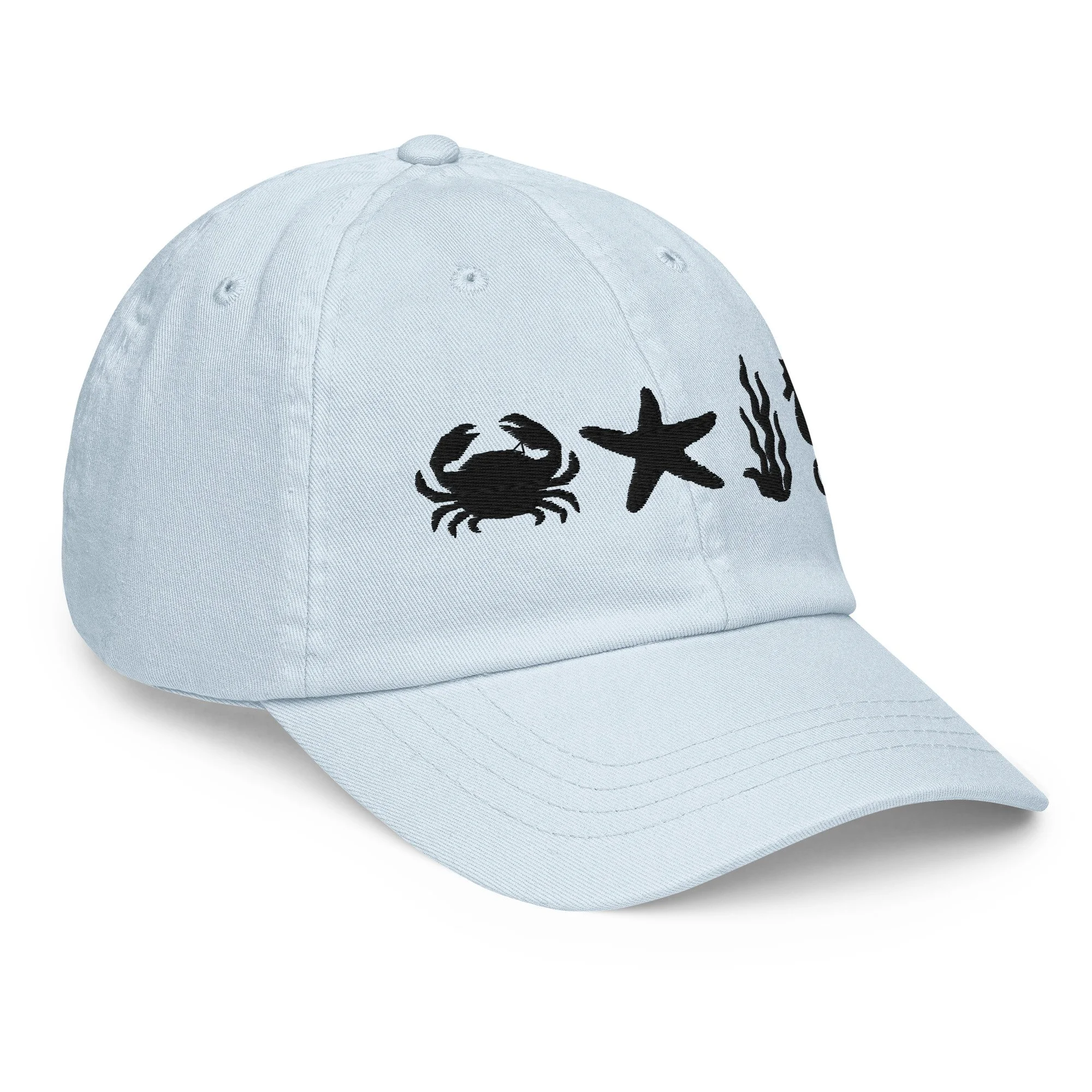 Embroidered Beach Inspired Pastel Summer Cap