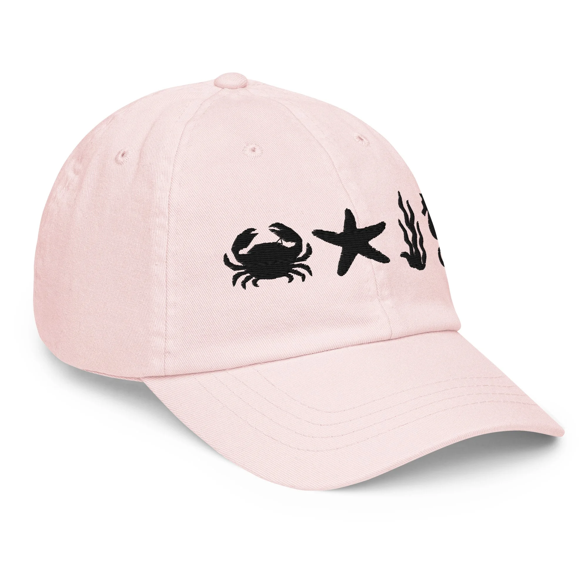 Embroidered Beach Inspired Pastel Summer Cap
