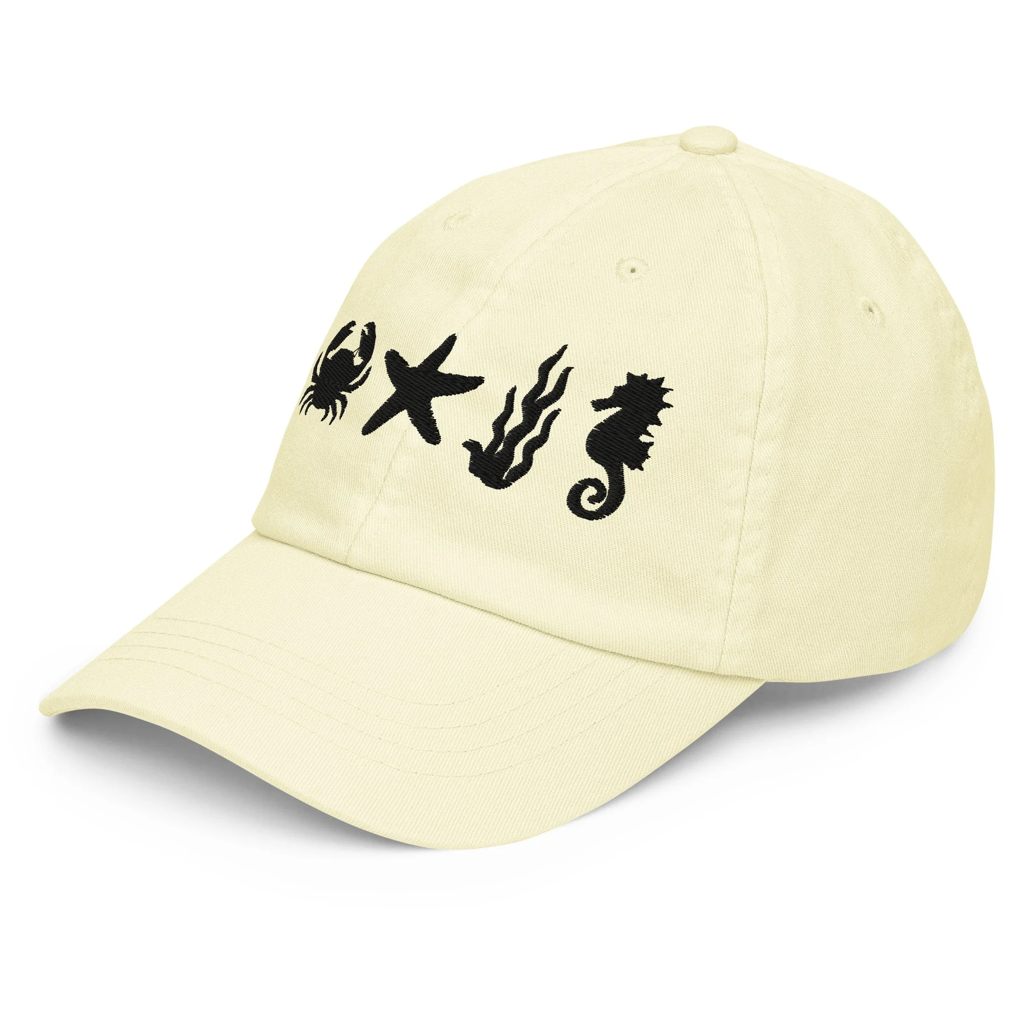 Embroidered Beach Inspired Pastel Summer Cap