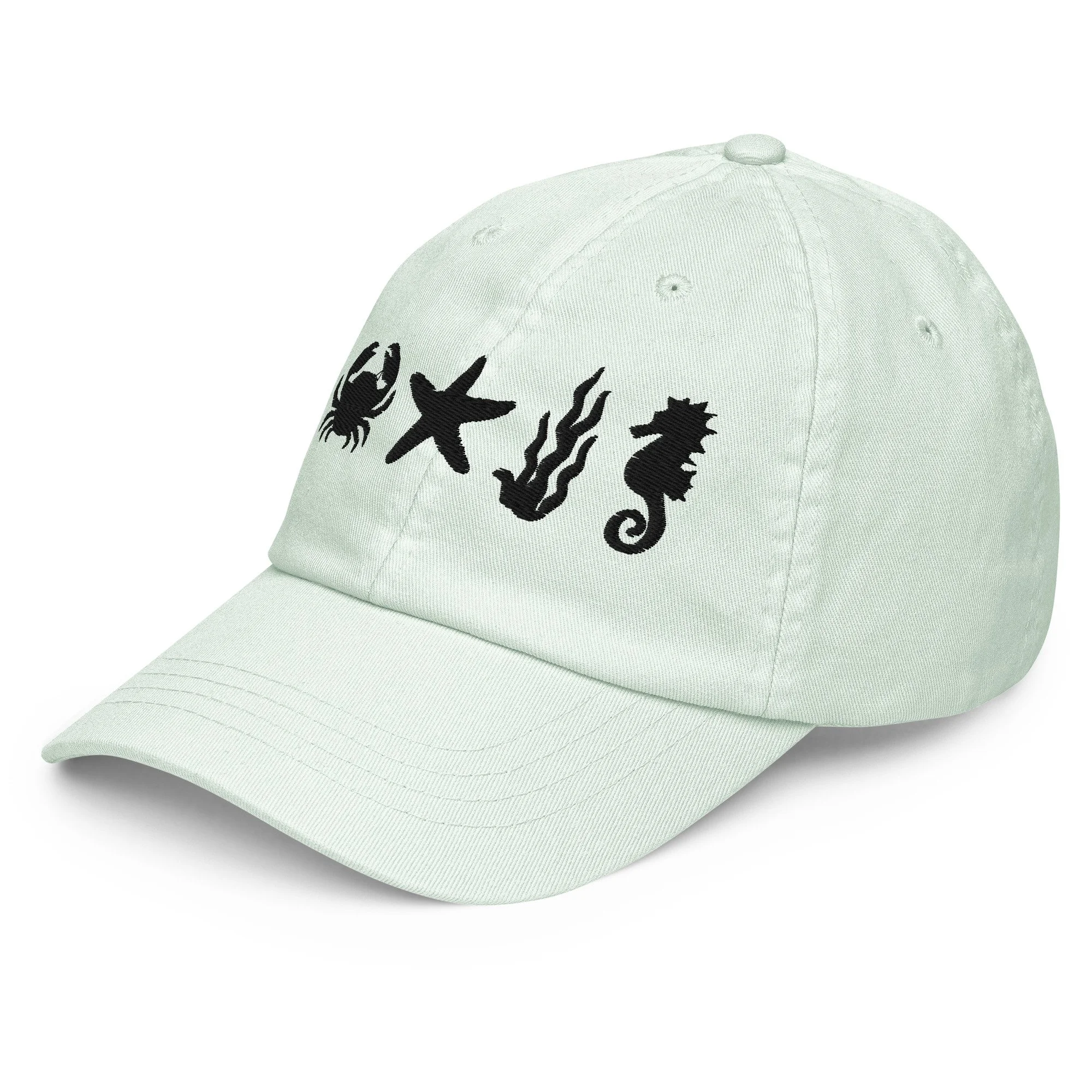 Embroidered Beach Inspired Pastel Summer Cap