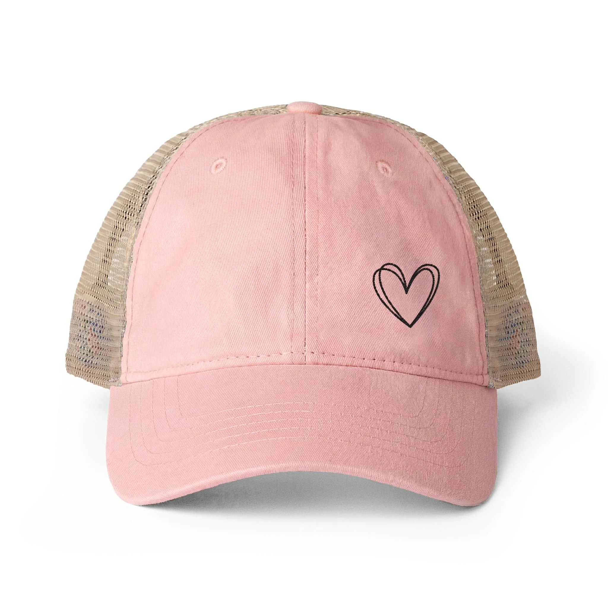 Embroidered Double Hearts Women's TESS Cap