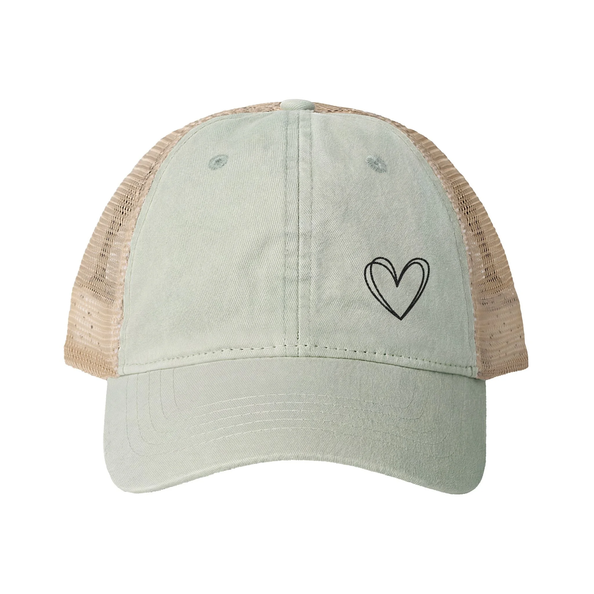 Embroidered Double Hearts Women's TESS Cap