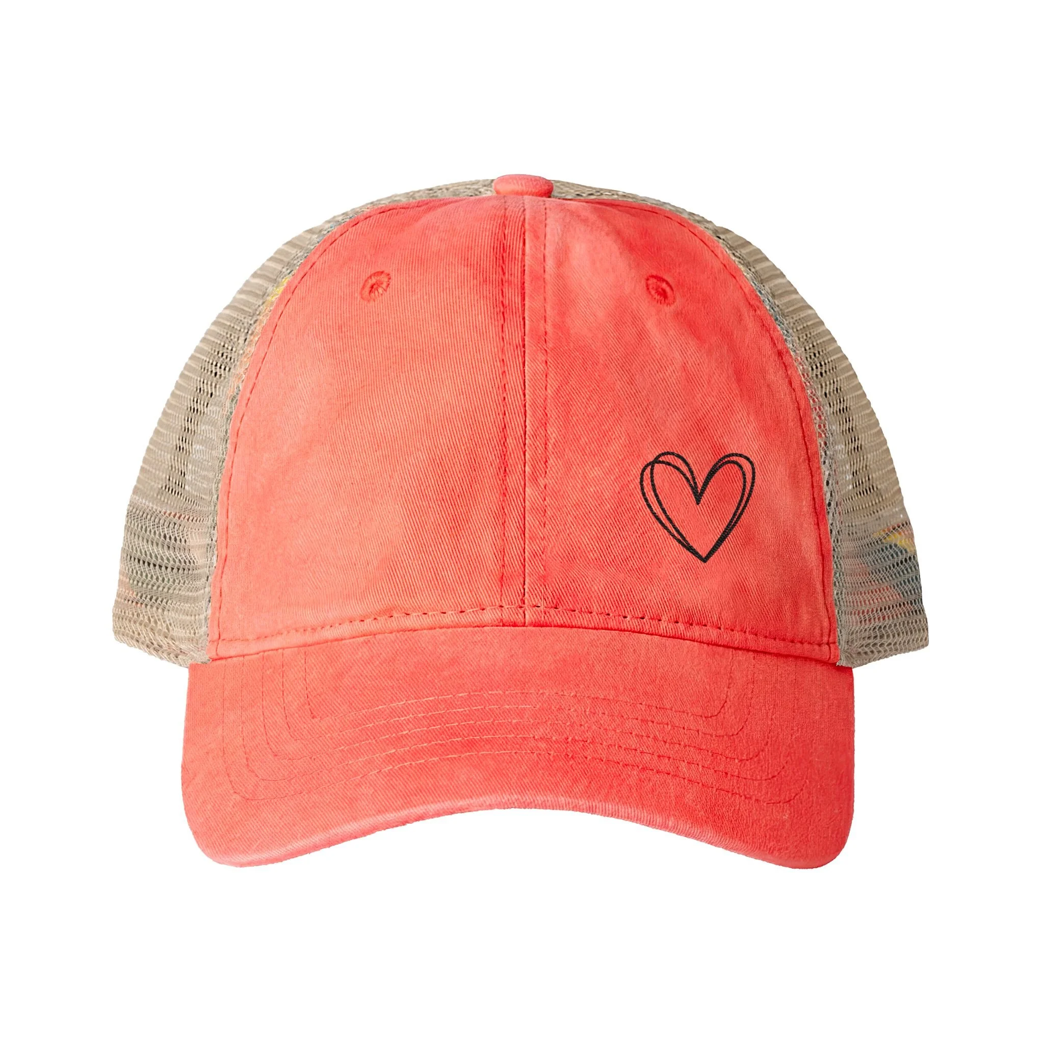 Embroidered Double Hearts Women's TESS Cap