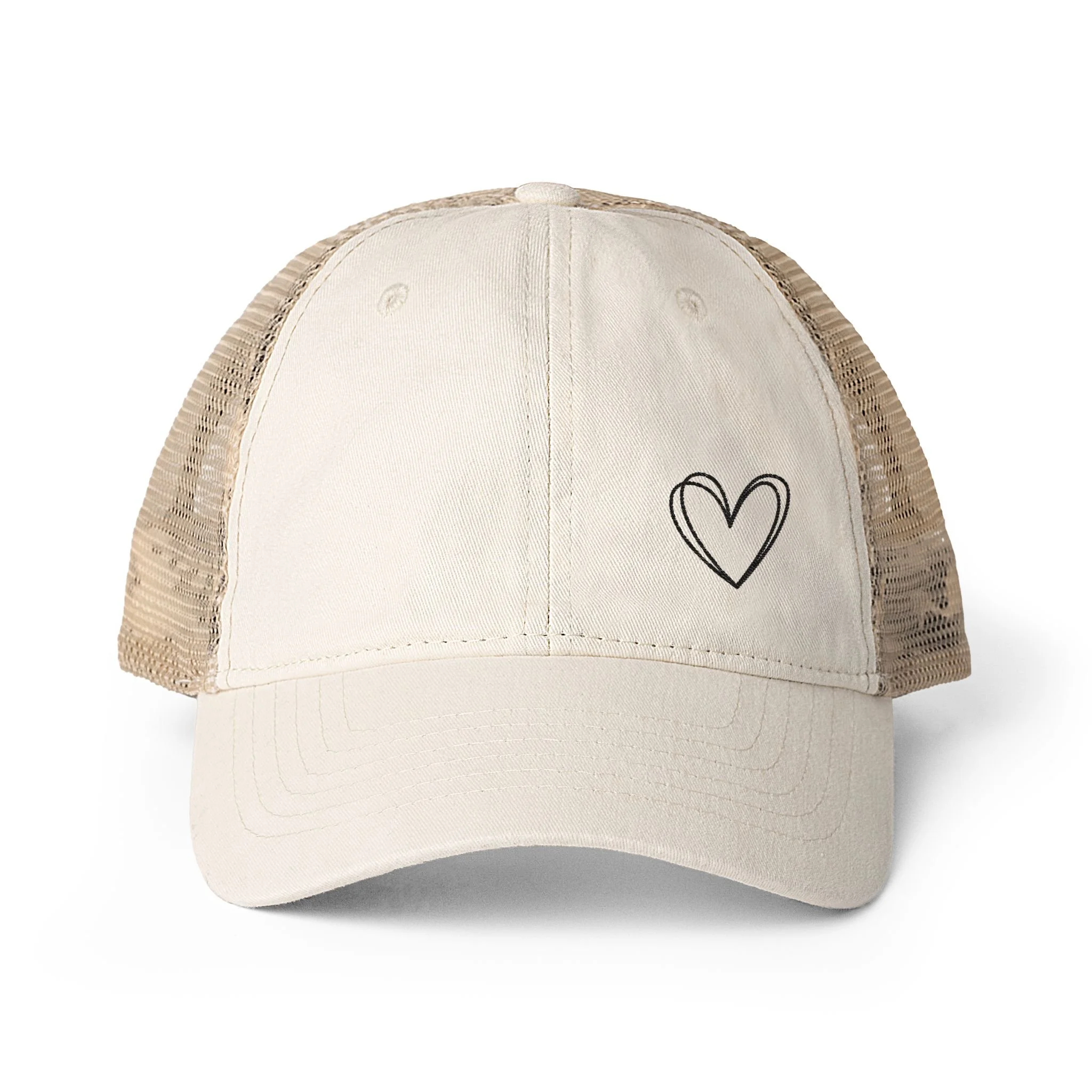 Embroidered Double Hearts Women's TESS Cap