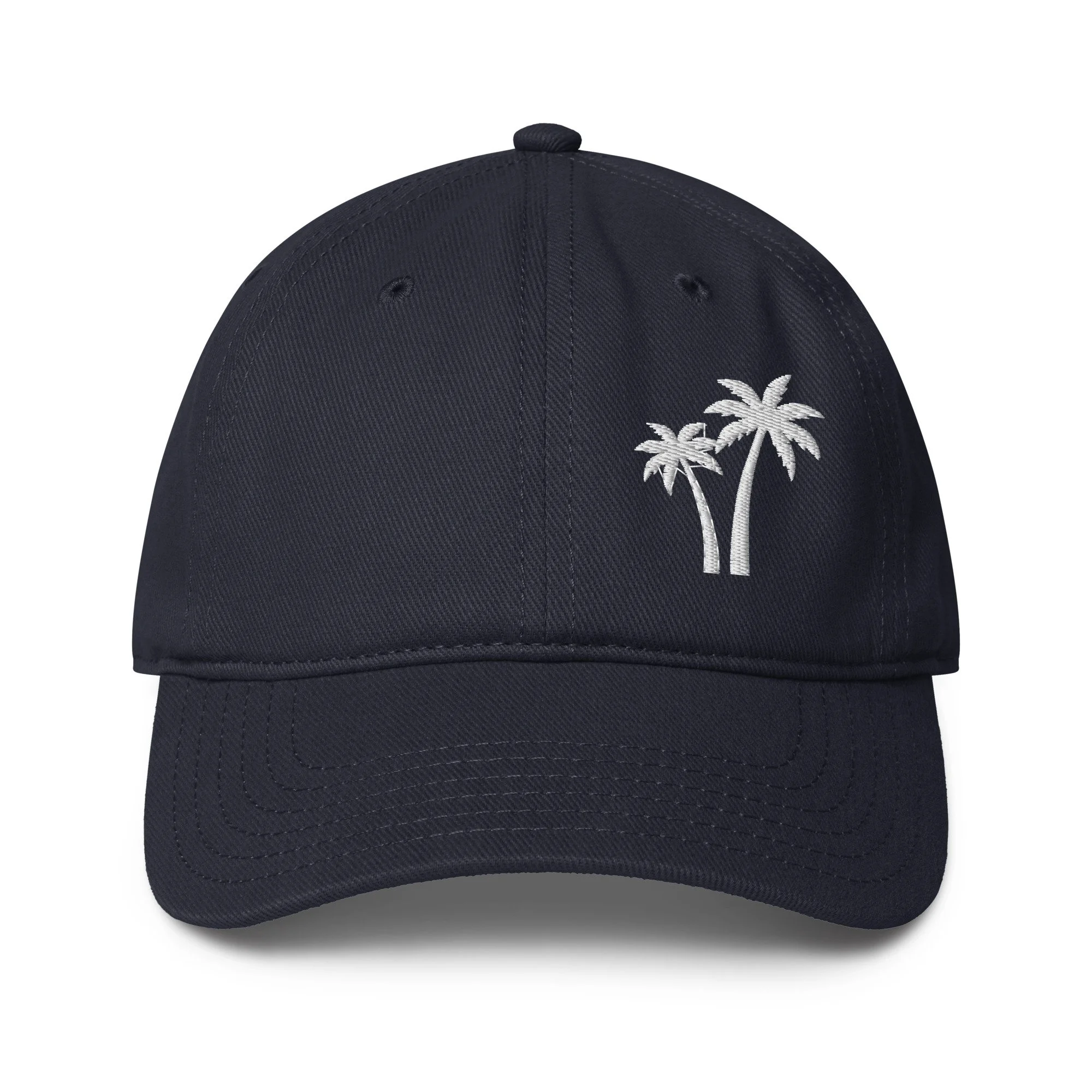 Embroidered White Palm Trees Cap