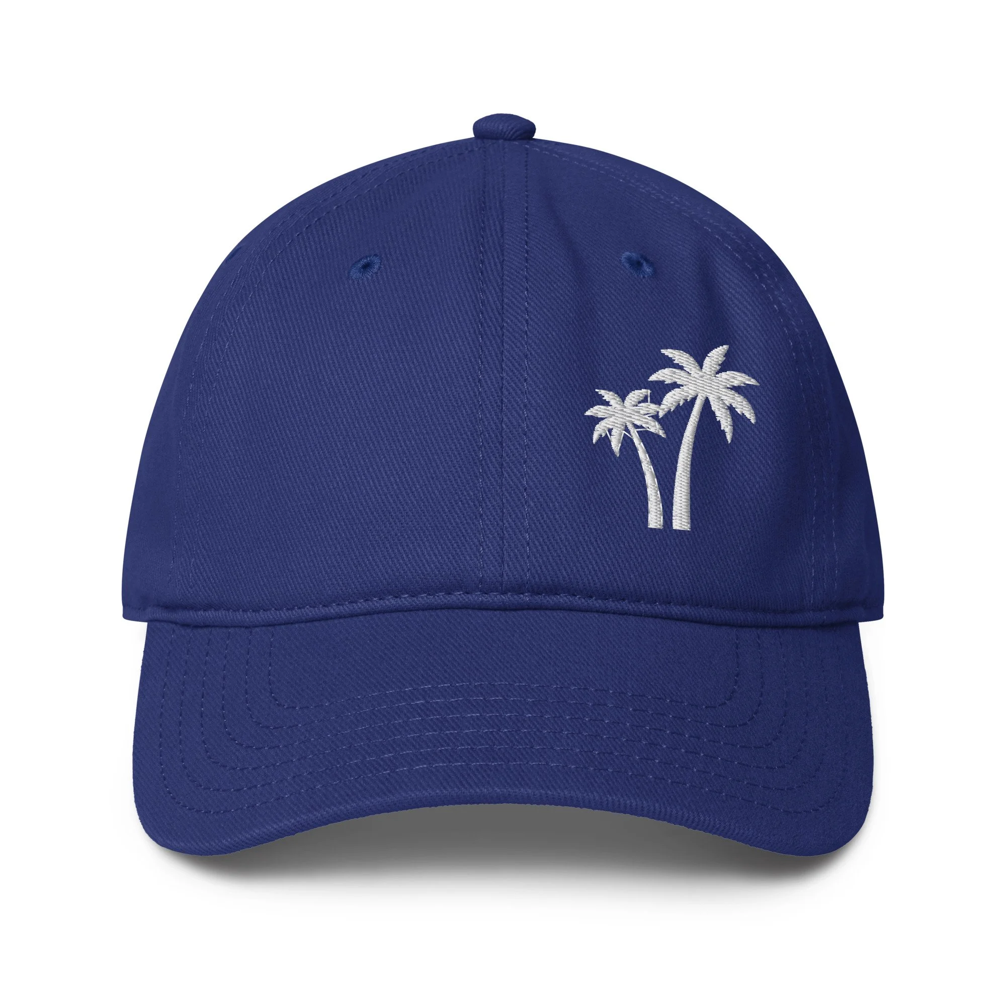 Embroidered White Palm Trees Cap