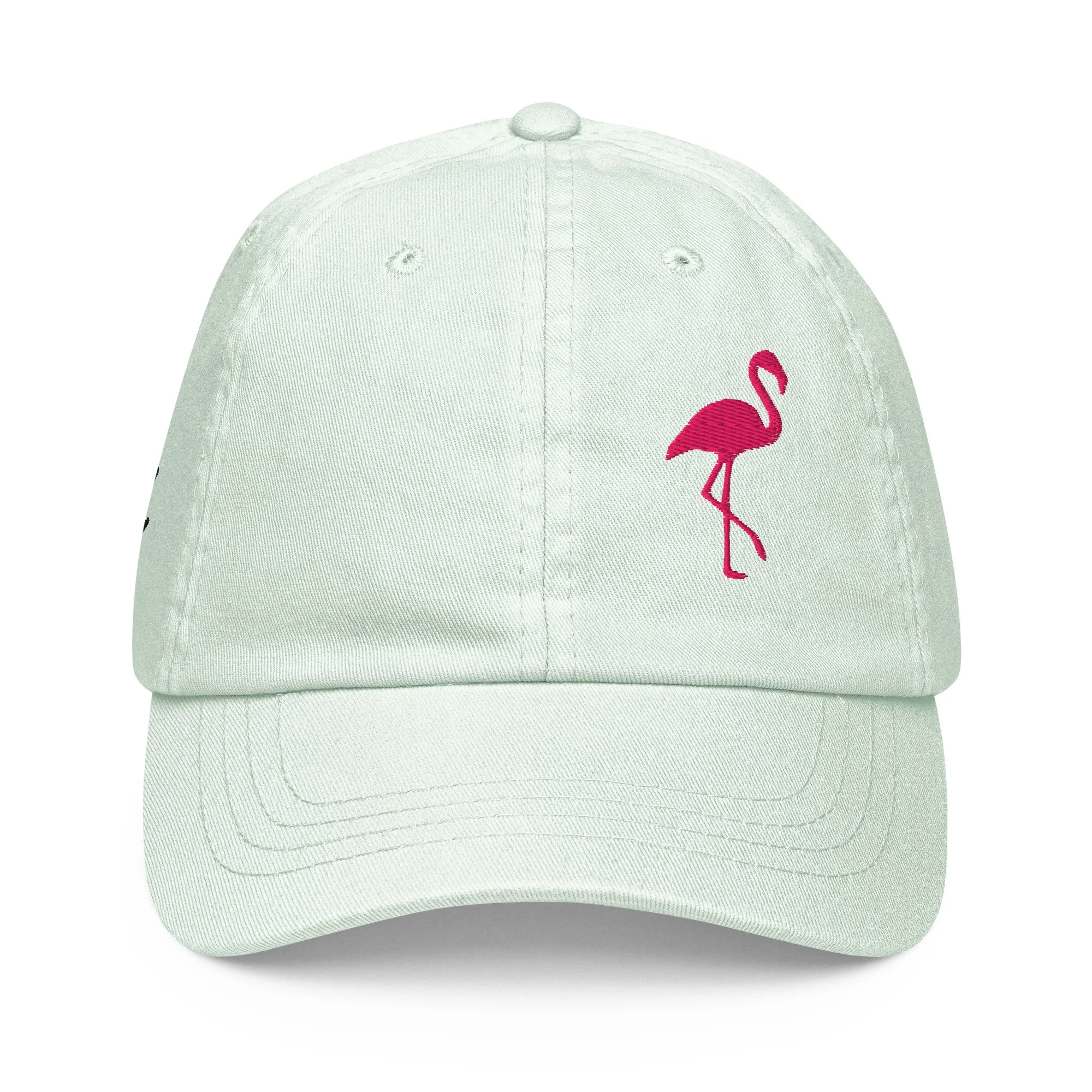 Embroidered Pink Flamingo Chill Pastel Cap