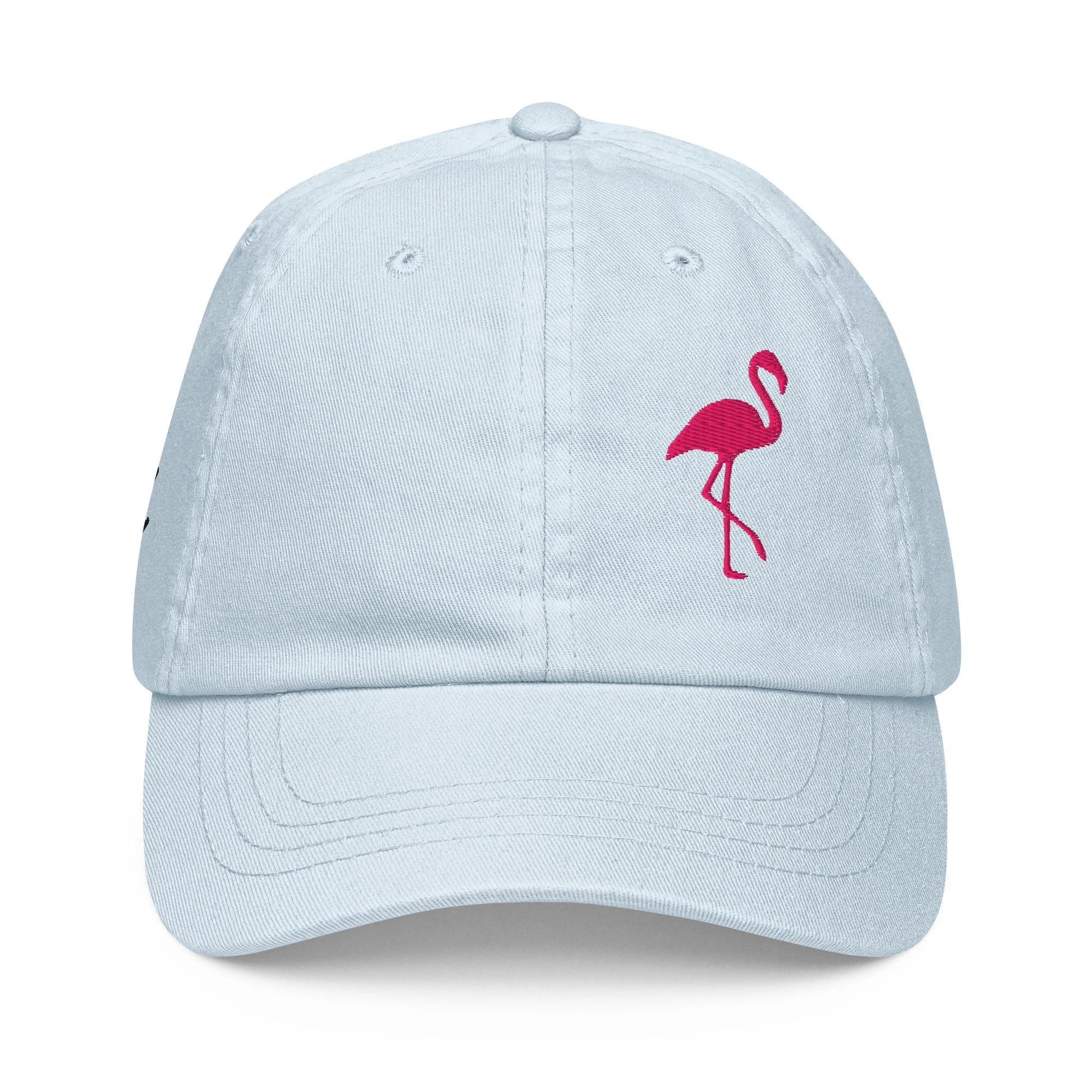 Embroidered Pink Flamingo Chill Pastel Cap