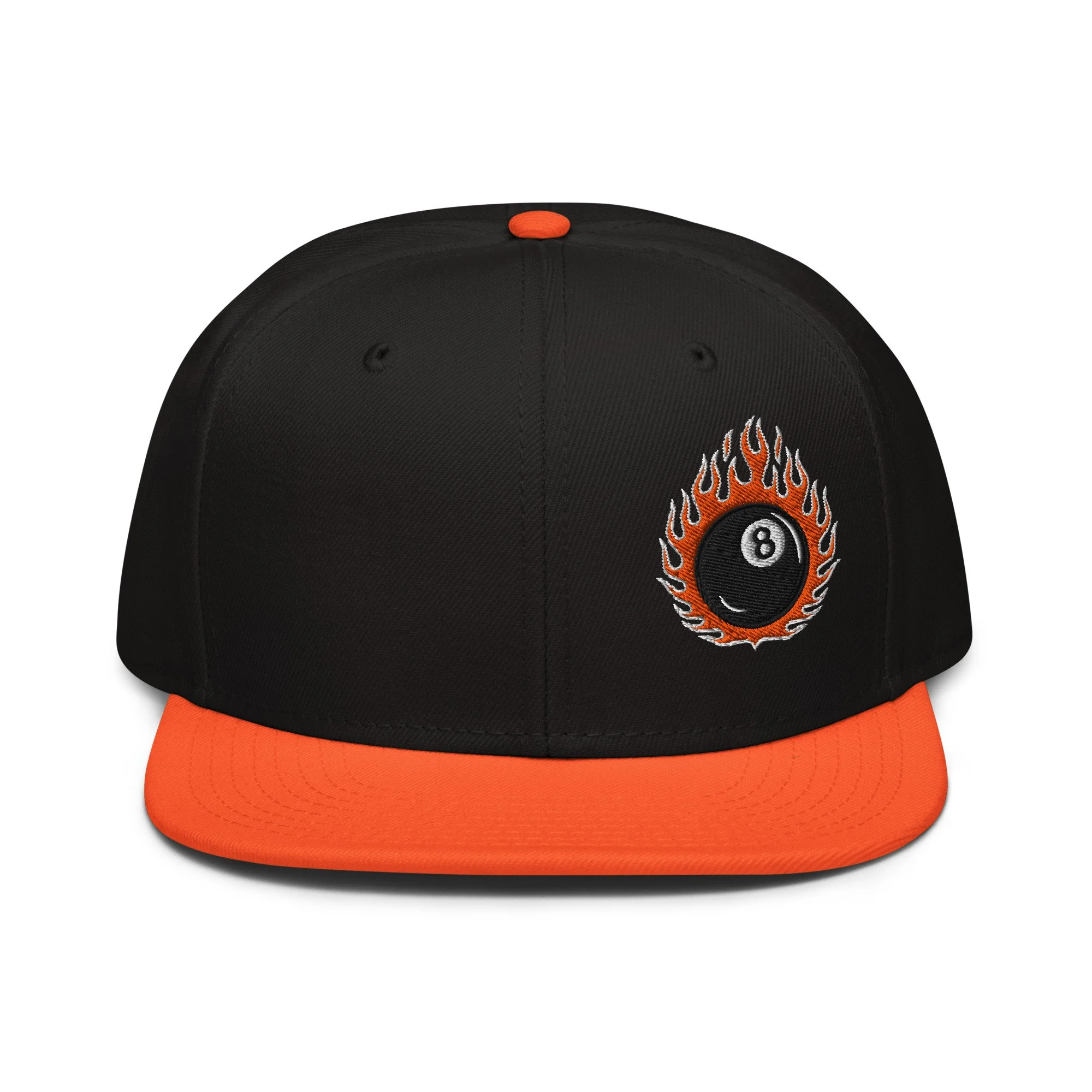Embroidered 8 Ball Streetwear Snapback Cap