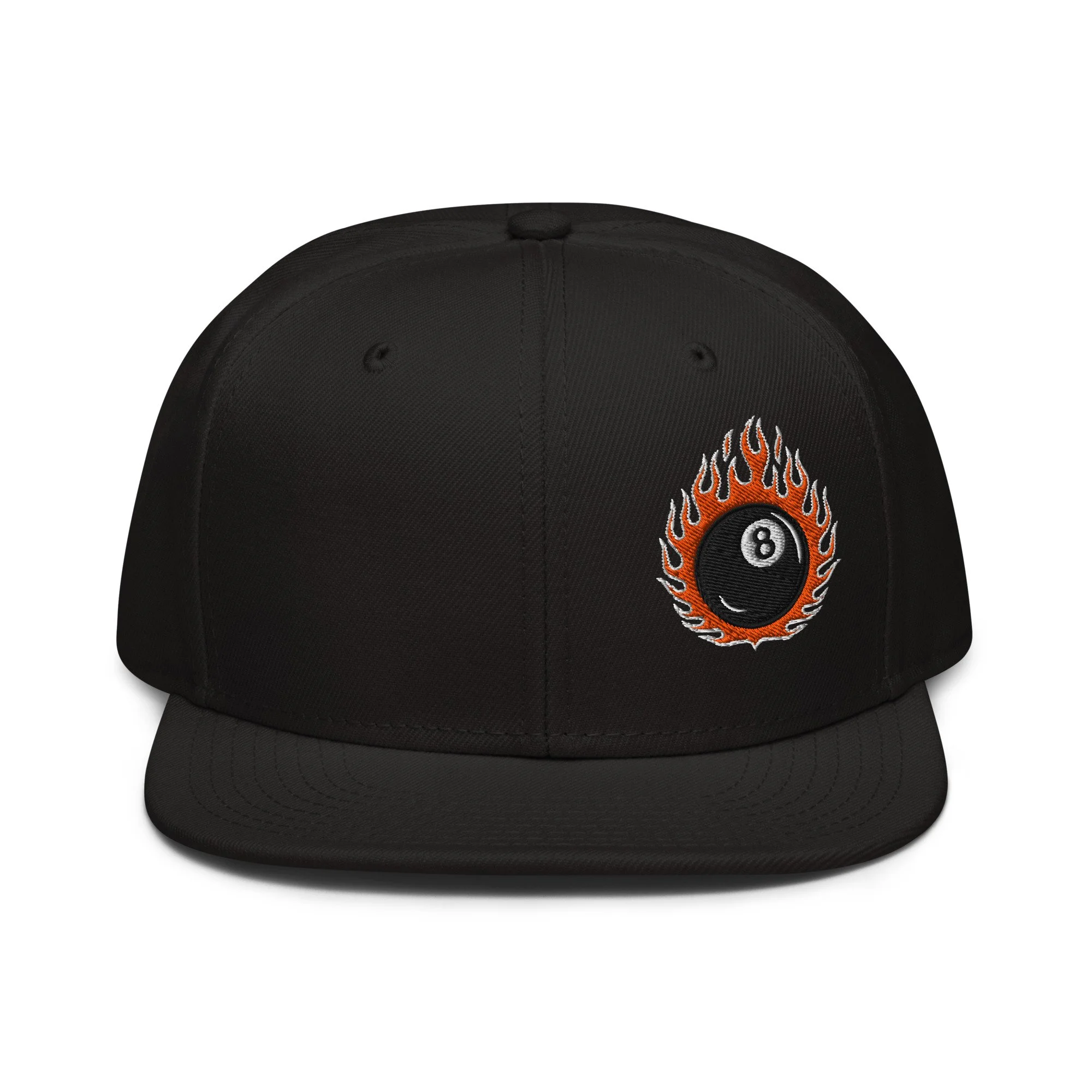 Embroidered 8 Ball Streetwear Snapback Cap