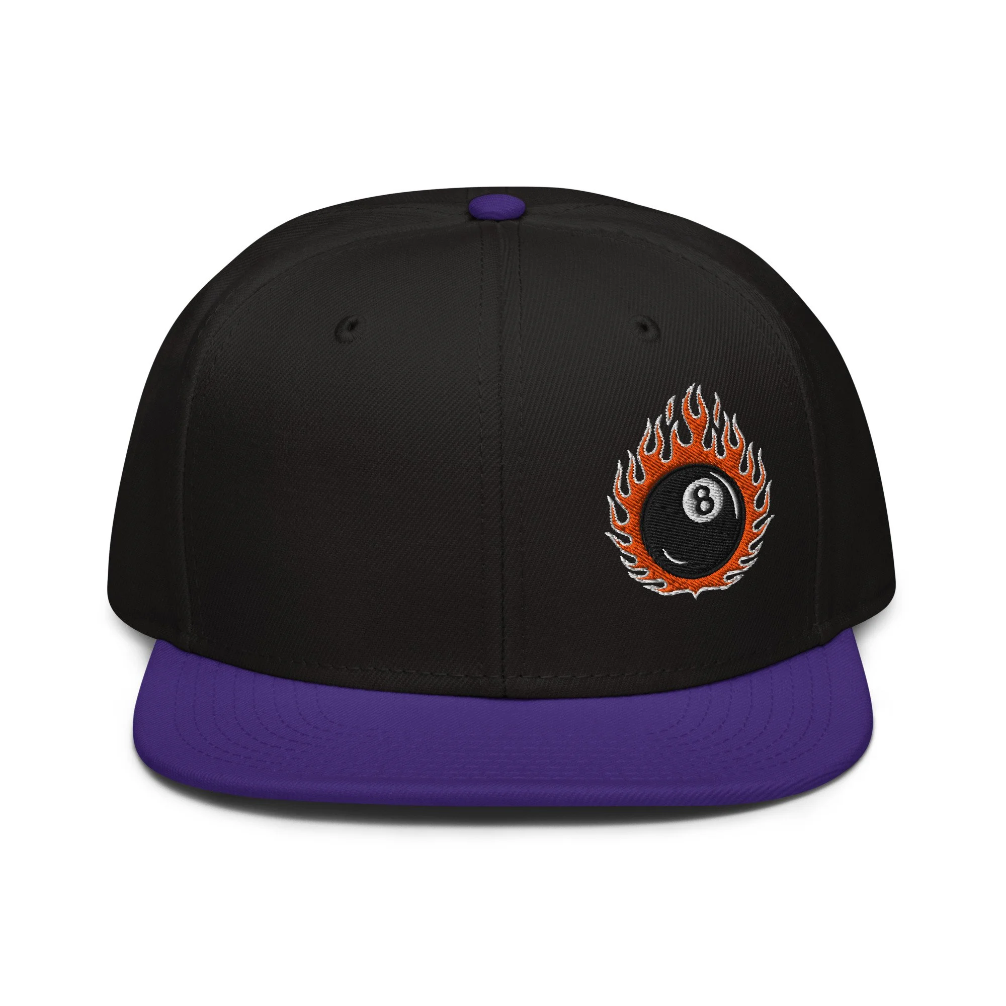 Embroidered 8 Ball Streetwear Snapback Cap