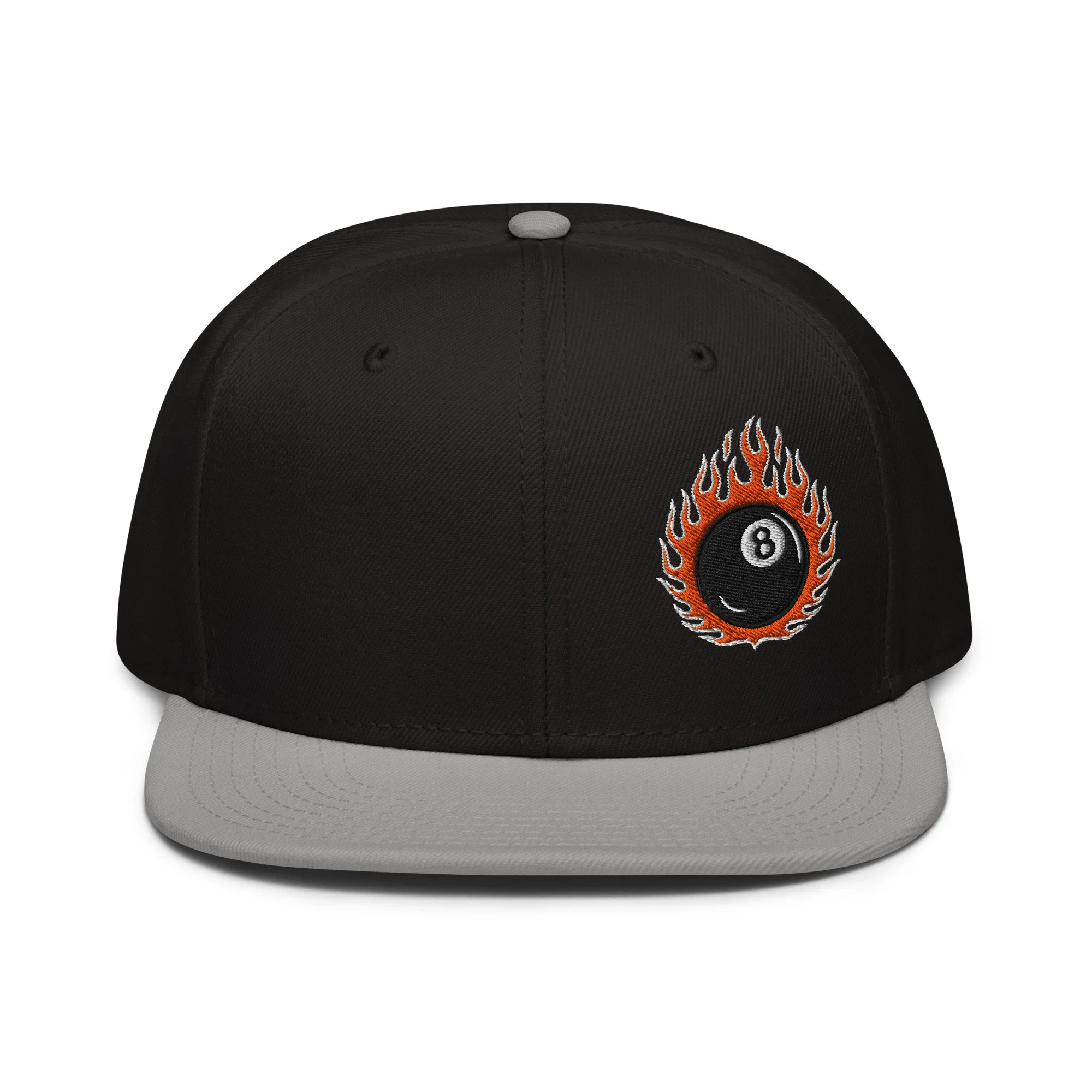Embroidered 8 Ball Streetwear Snapback Cap