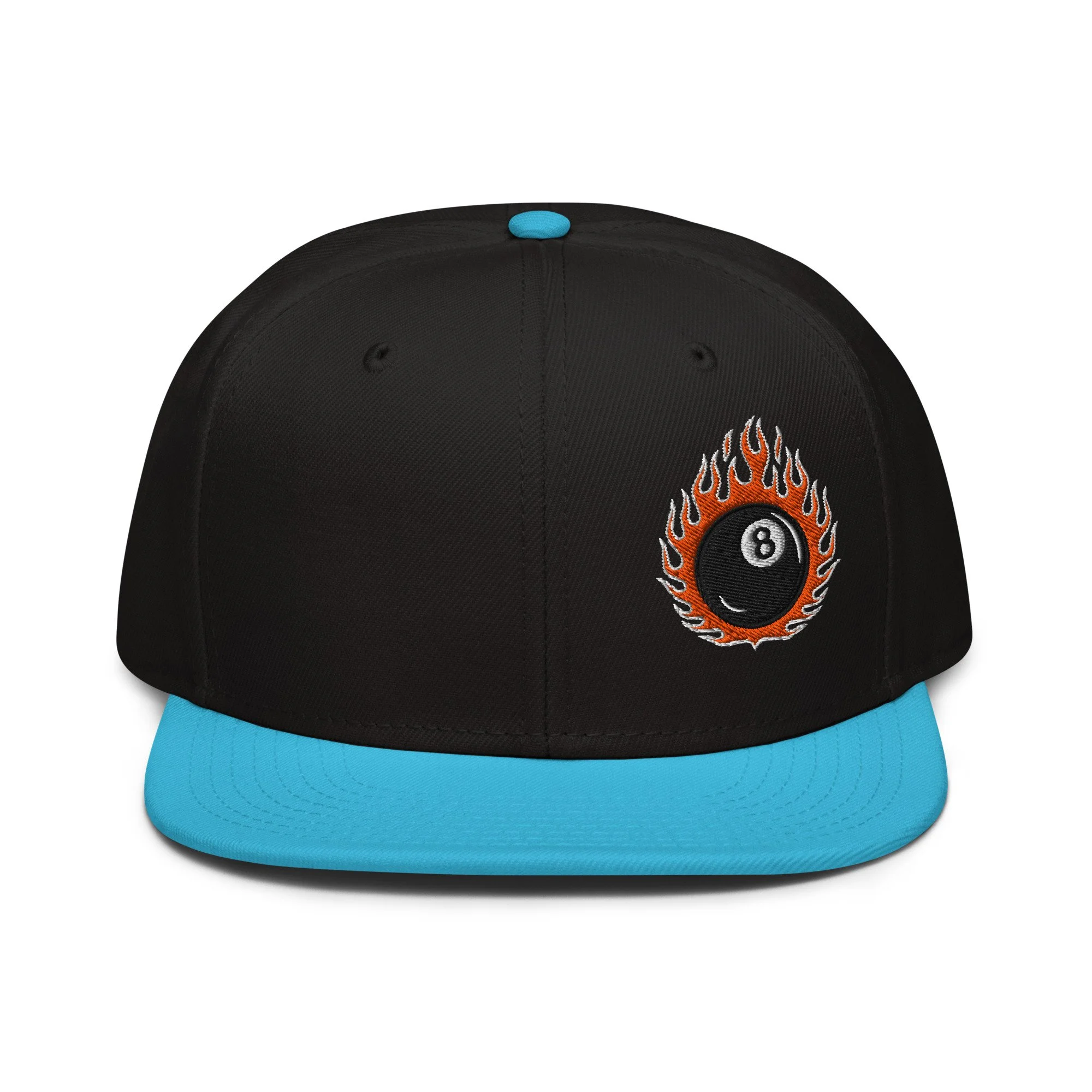 Embroidered 8 Ball Streetwear Snapback Cap