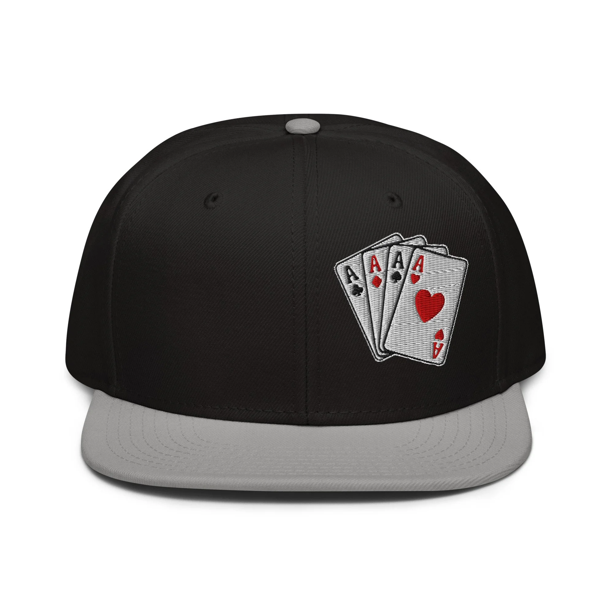 Embroidered Ace Cards Snapback Cap