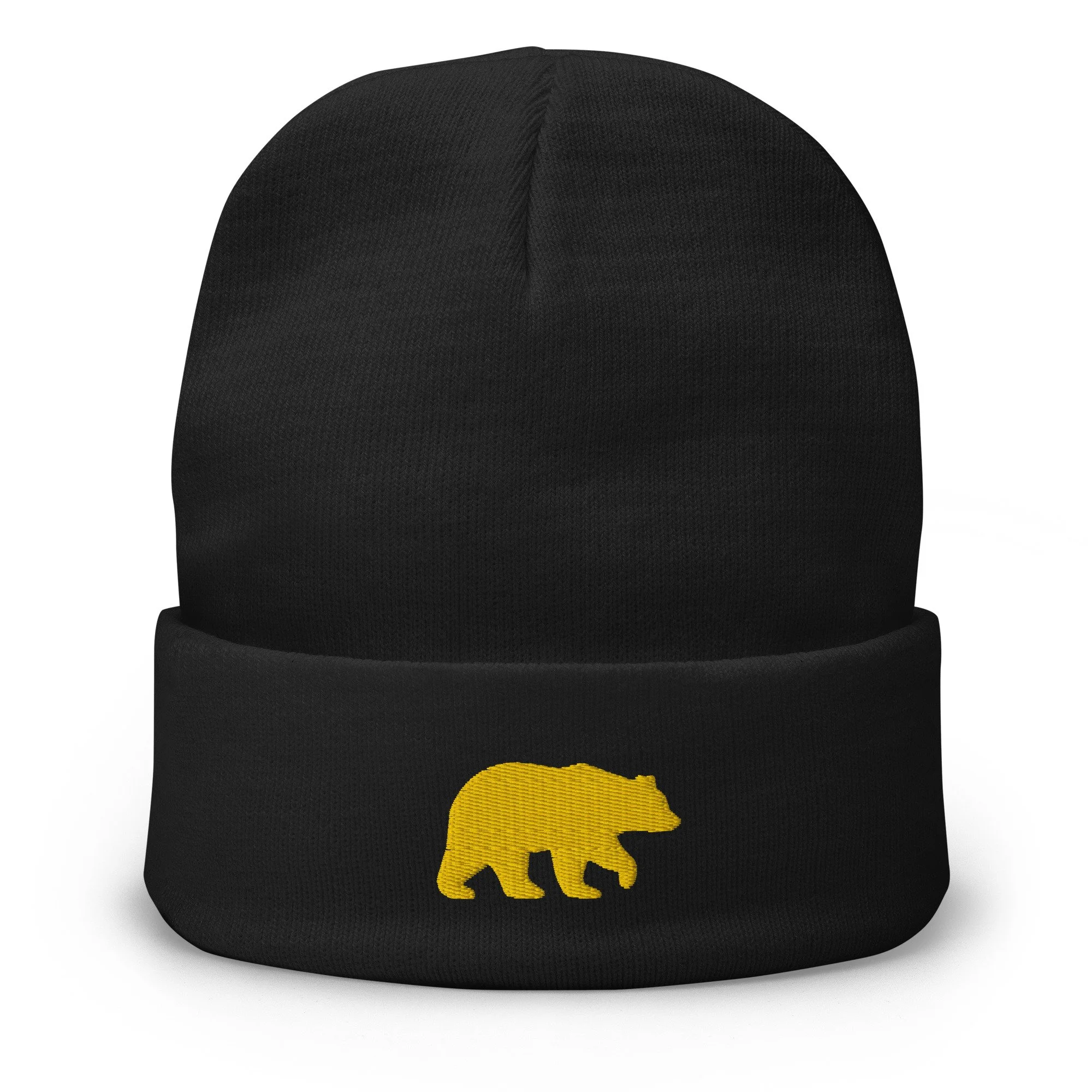 Embroidered Golden Bear Beanie