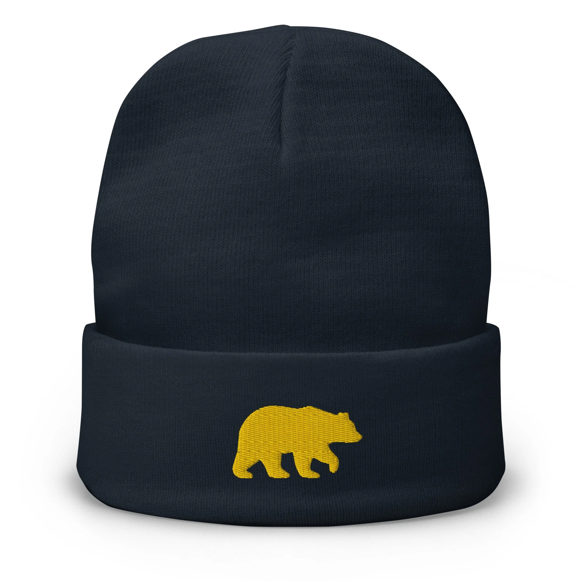 Embroidered Golden Bear Beanie
