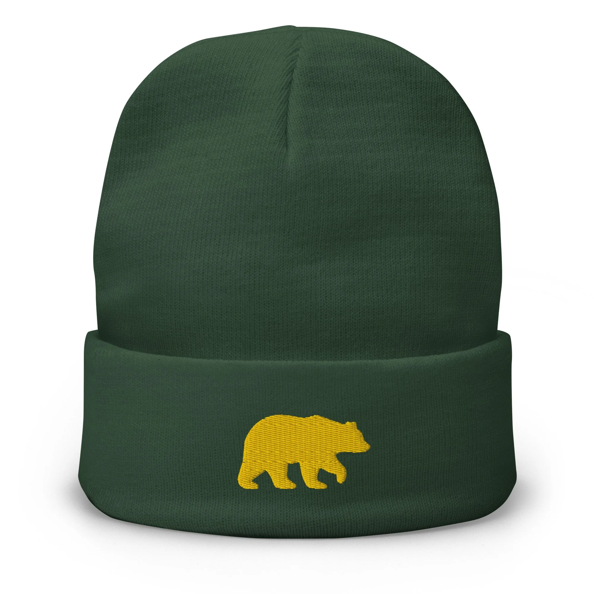 Embroidered Golden Bear Beanie