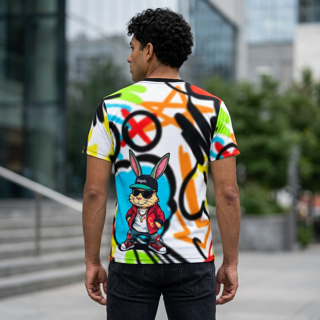 Graffiti Streetwear Gangsta Bunny T-Shirt
