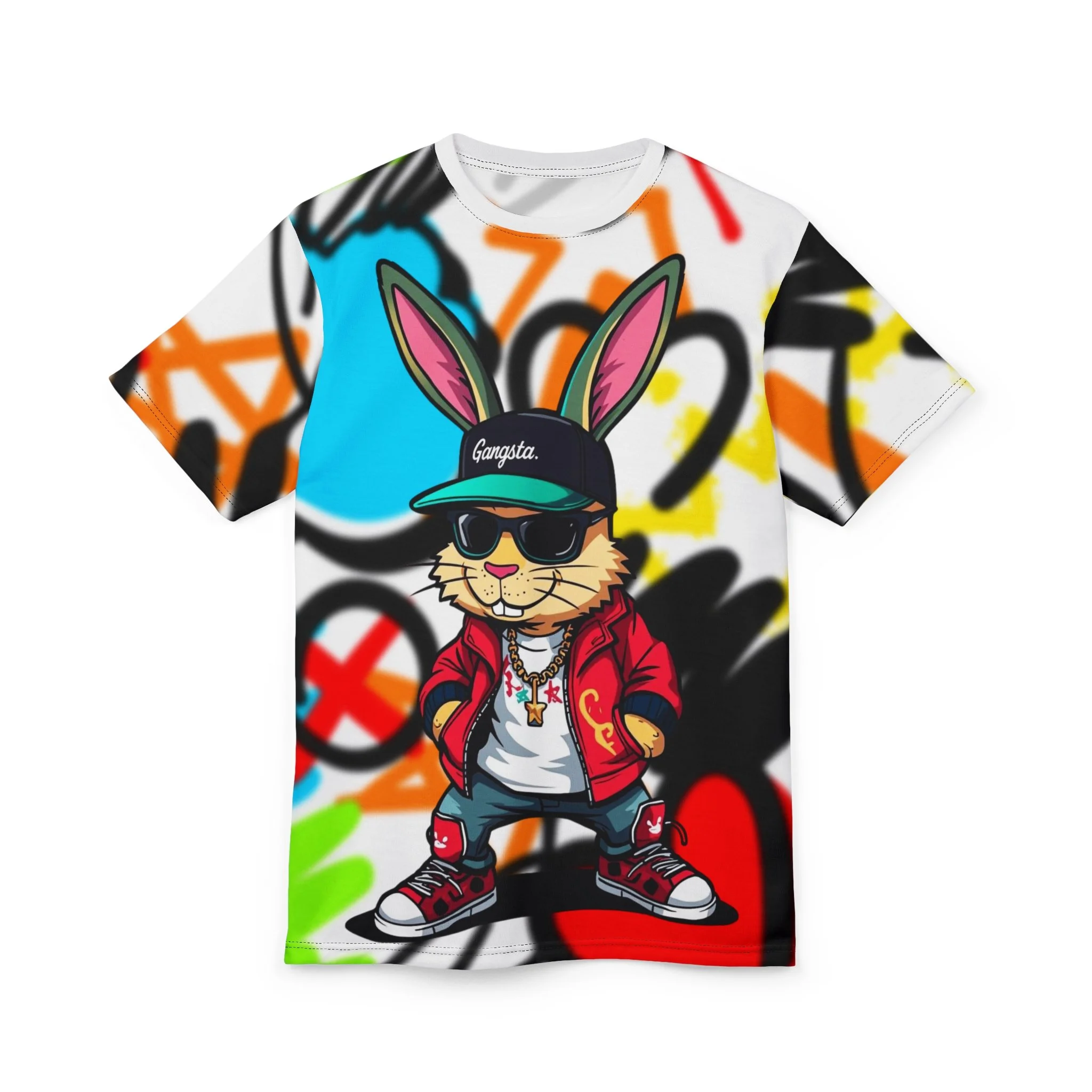 Graffiti Streetwear Gangsta Bunny T-Shirt