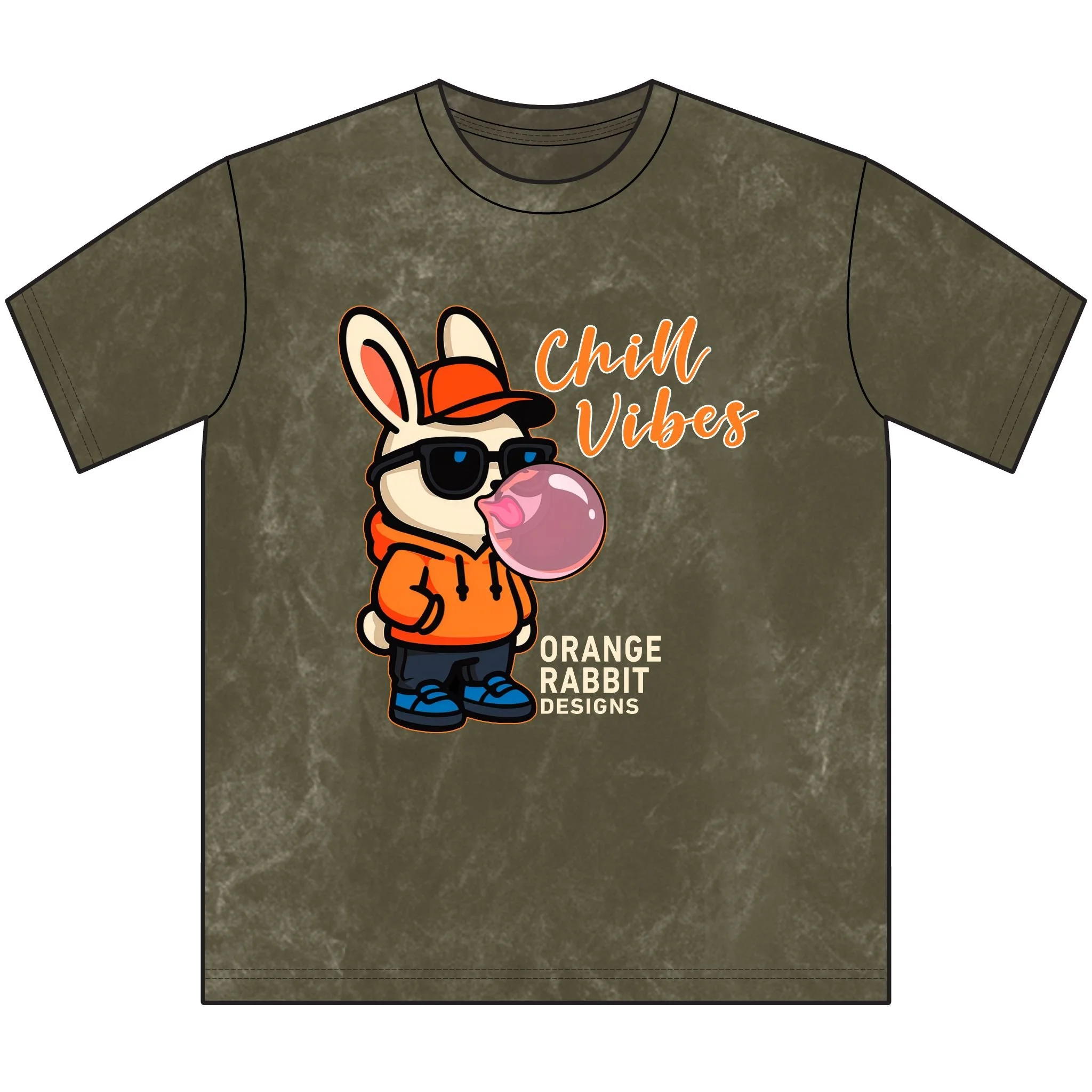 Orange Rabbit Chill Vibes Mineral Washed Tee