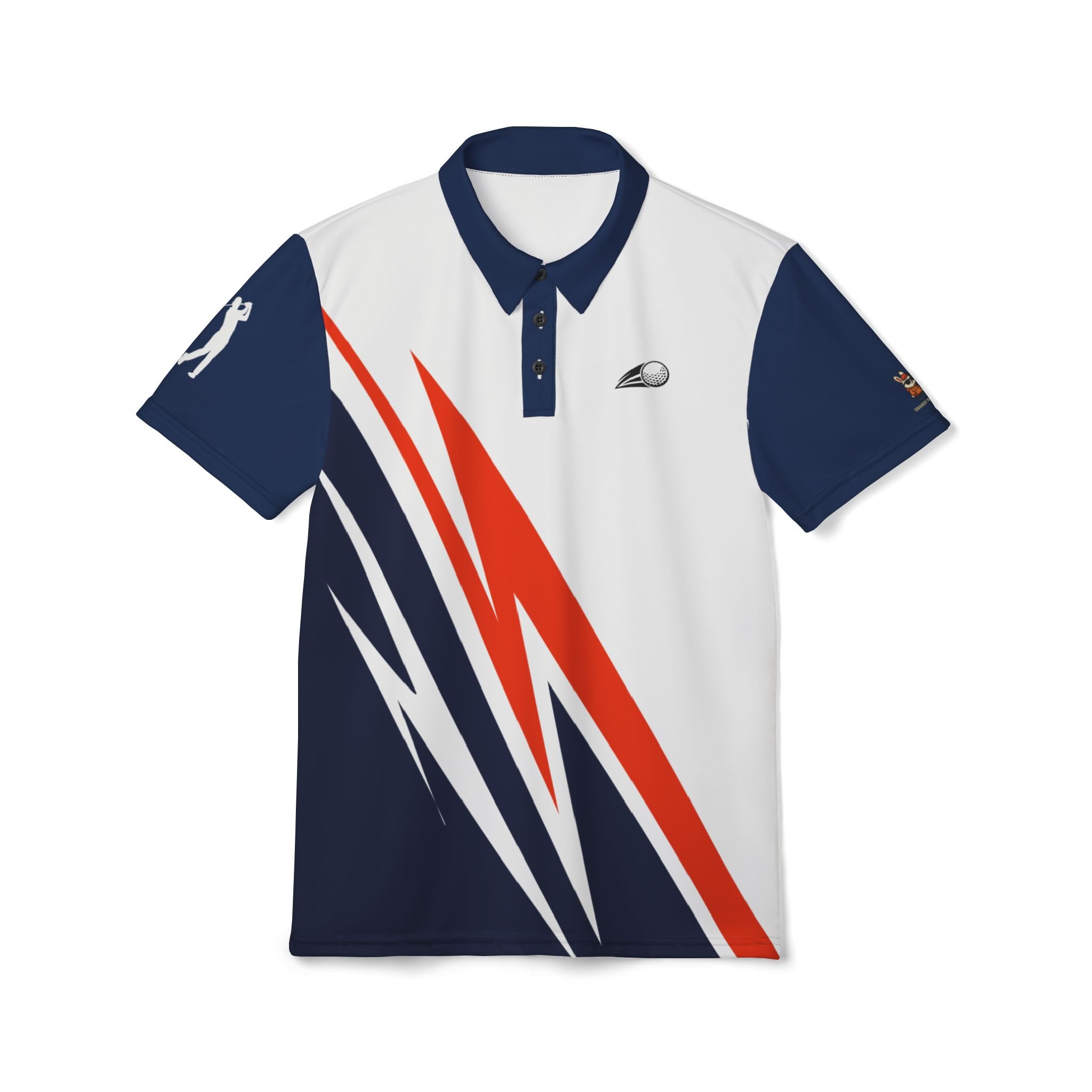 Golf Zig Zag Stripe Performance Polo Shirt