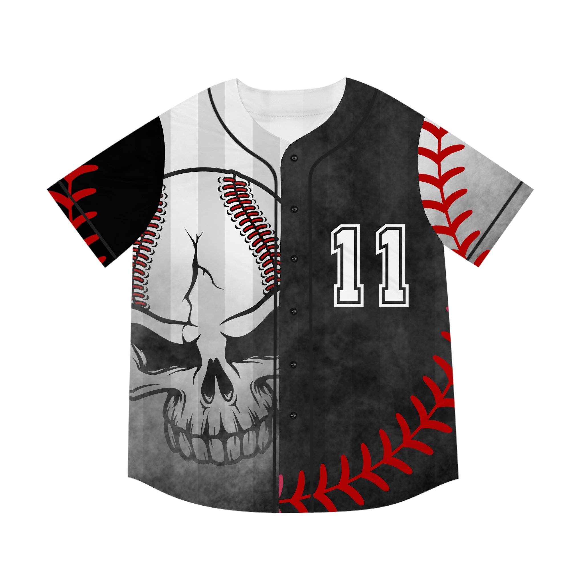 Mens Baseball Skull Jersey Number 11