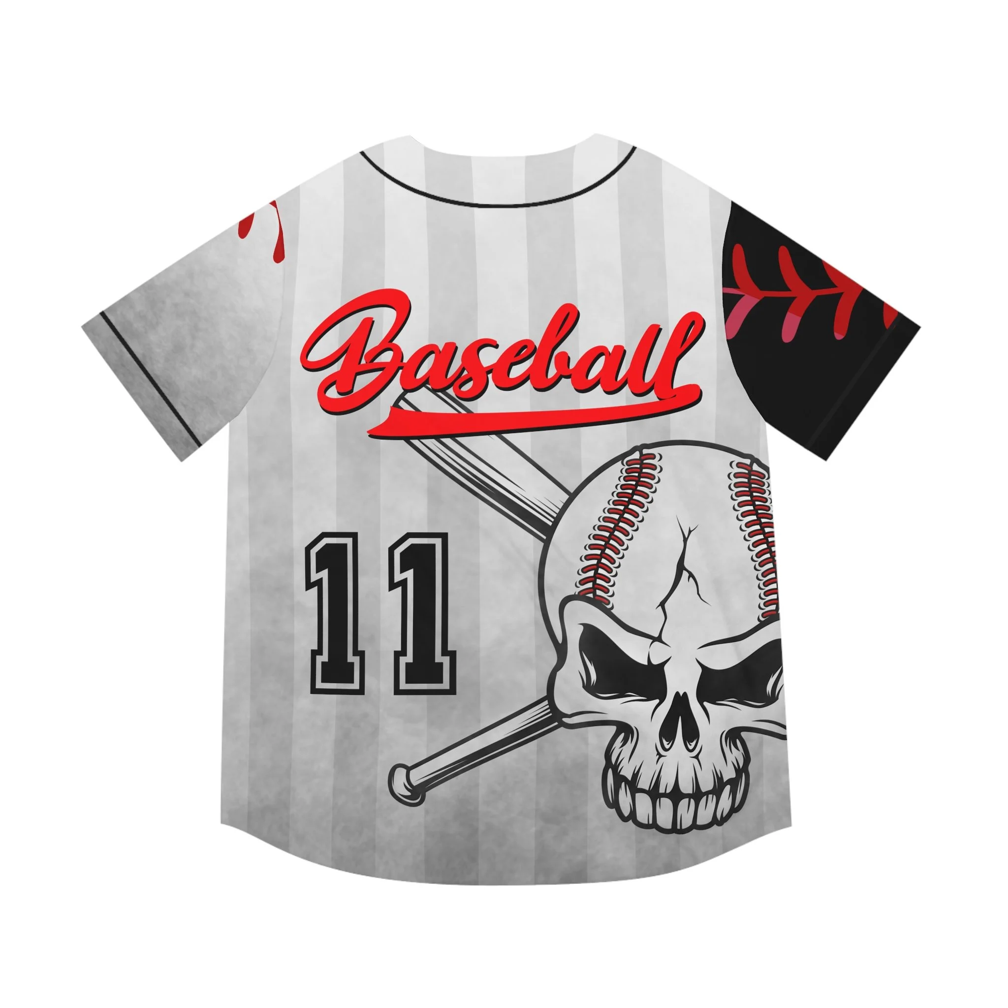 Mens Baseball Skull Jersey Number 11