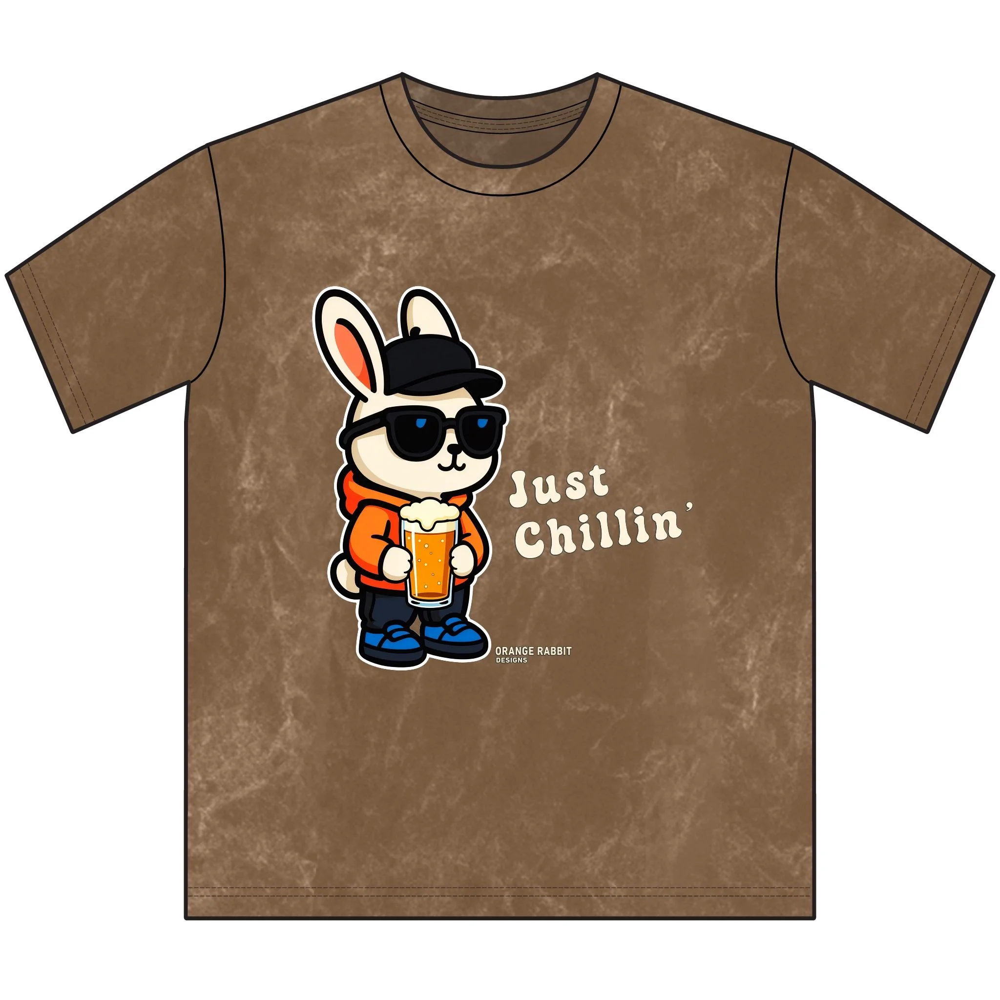 Orange Rabbit Just Chillin Beer Vintage Crewneck Tee