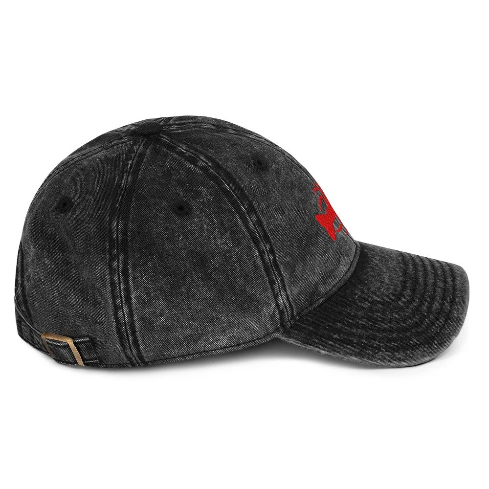 Embroidered Red Lobster Vintage Cotton Twill Cap