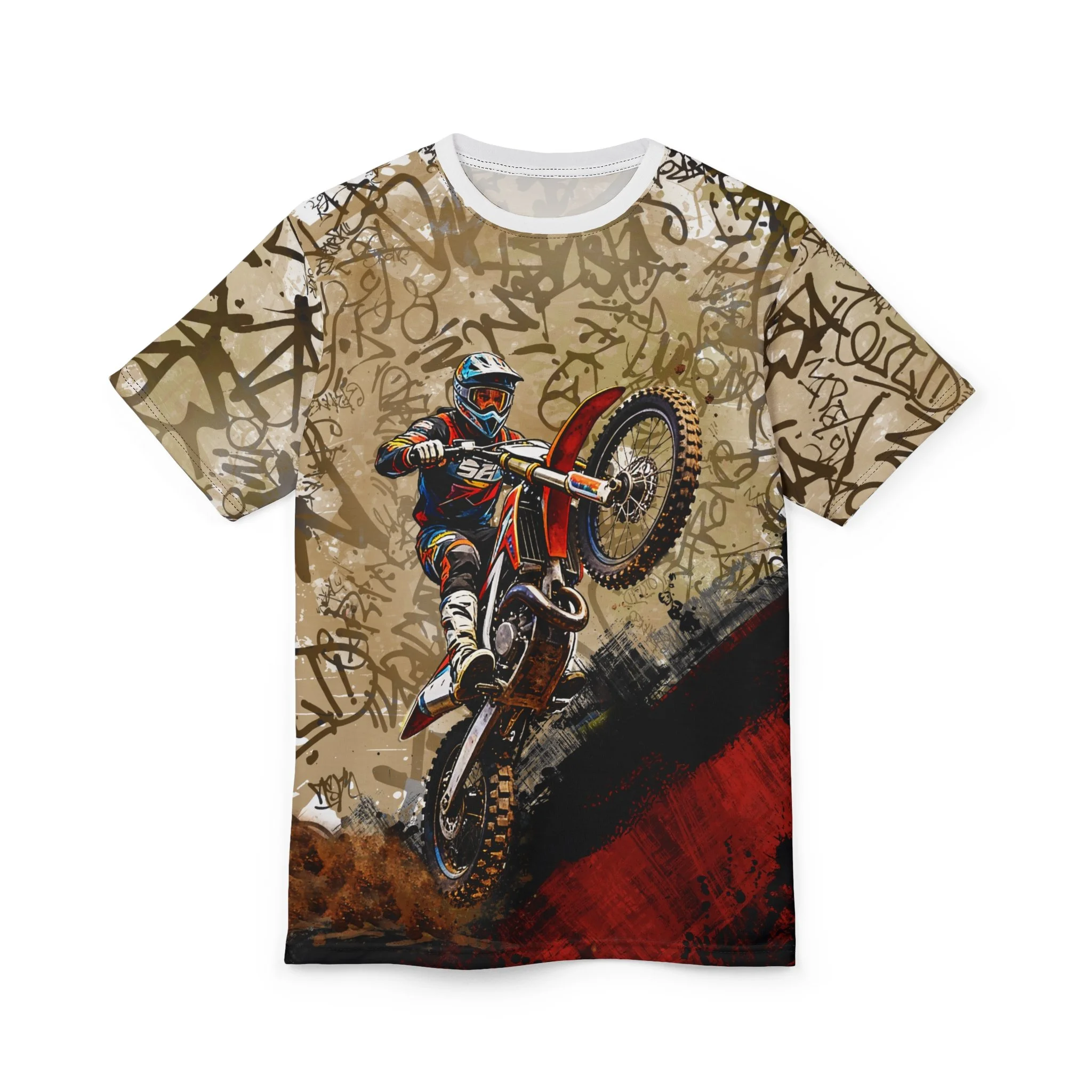 Motocross Graffiti Grunge Style T-shirt