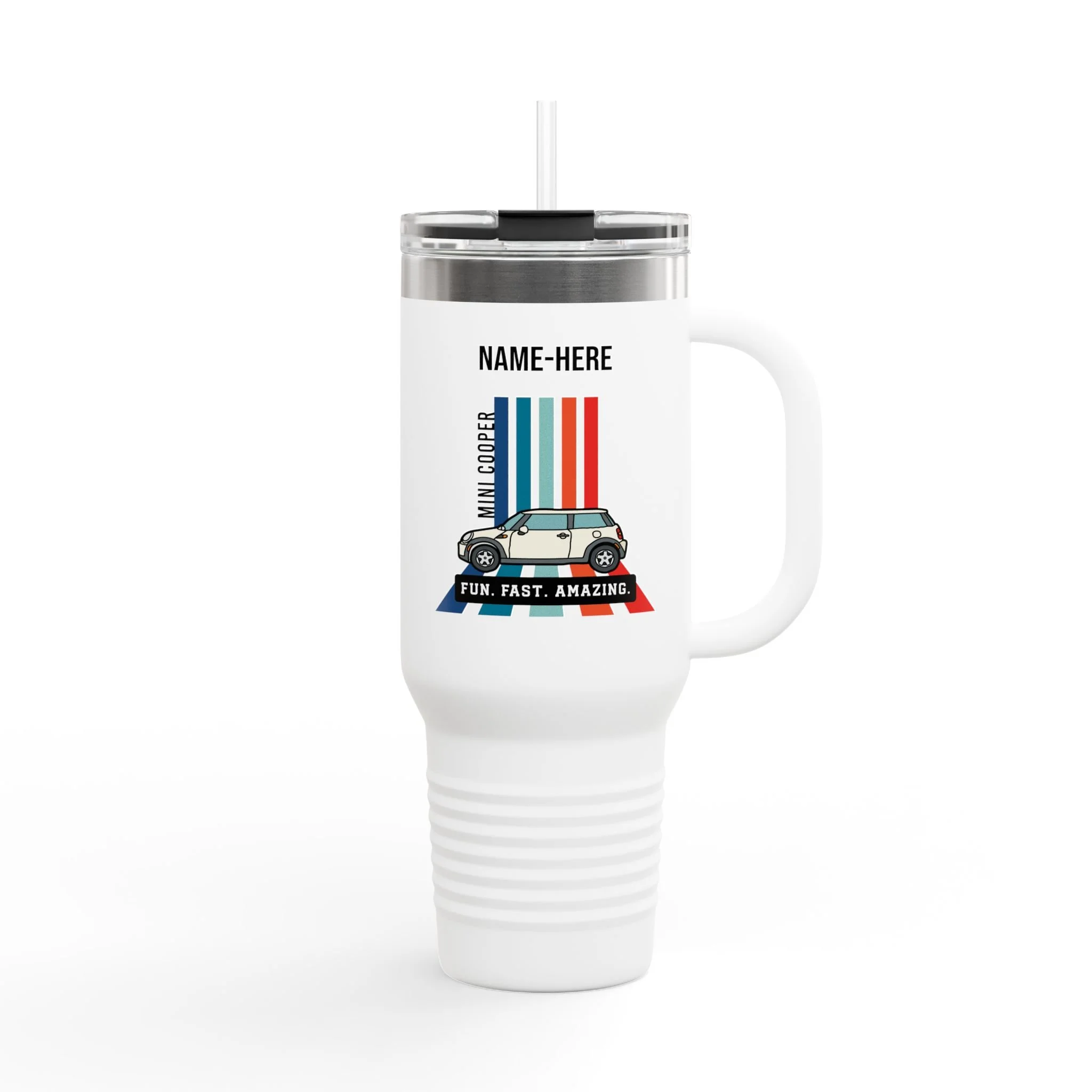 Personalized Mini Fun Fast Insulated 40oz Travel Mug with Straw