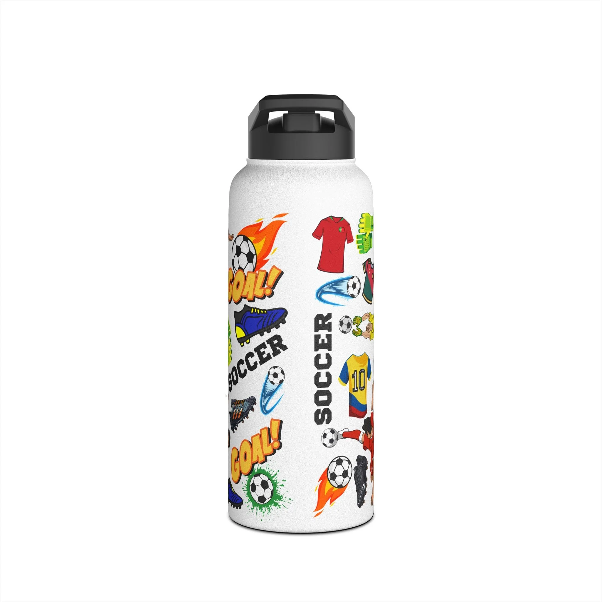 Soccer Stainless Steel 32 oz Water Bottle