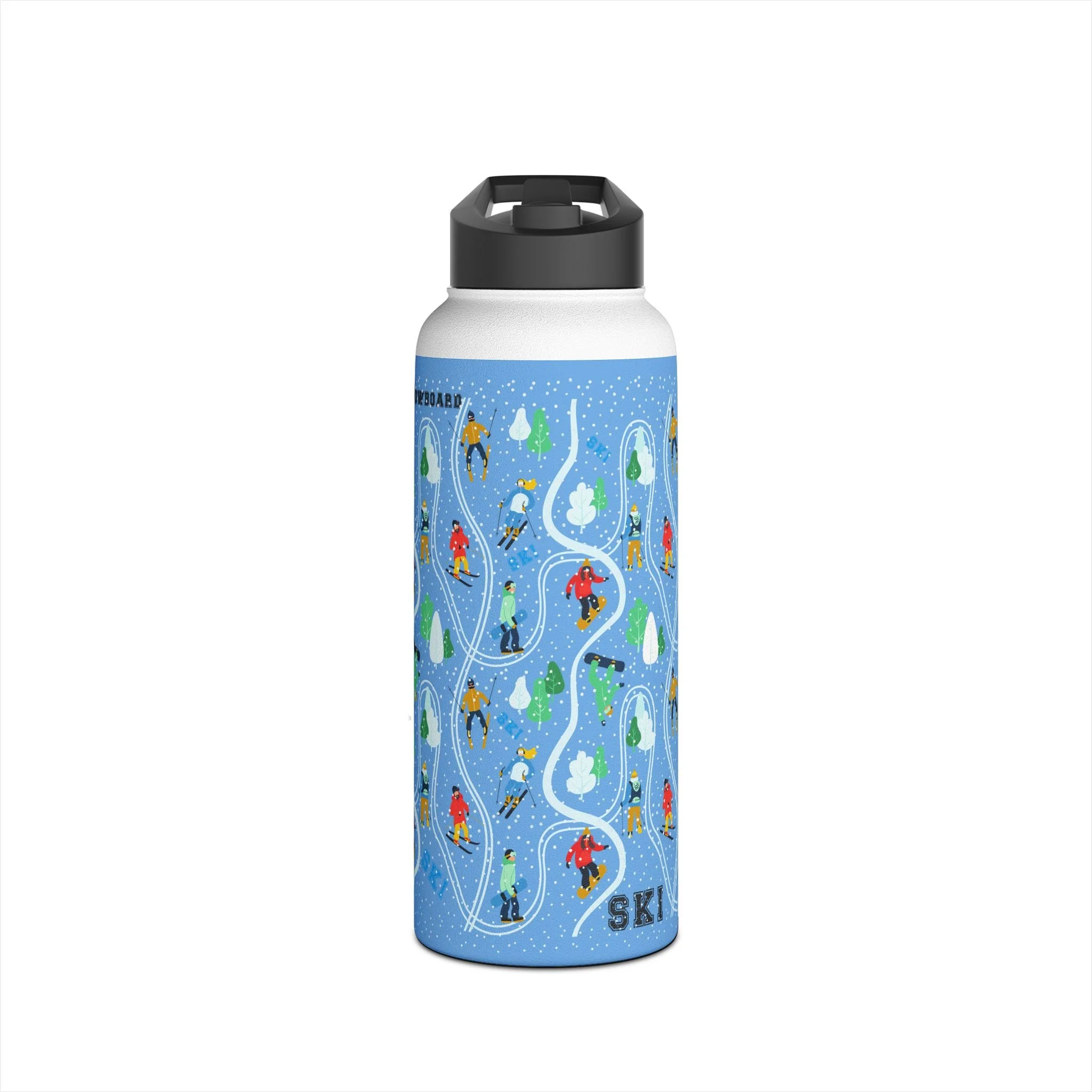 Ski Snowboard Trip Stainless Steel 32oz Water Bottle