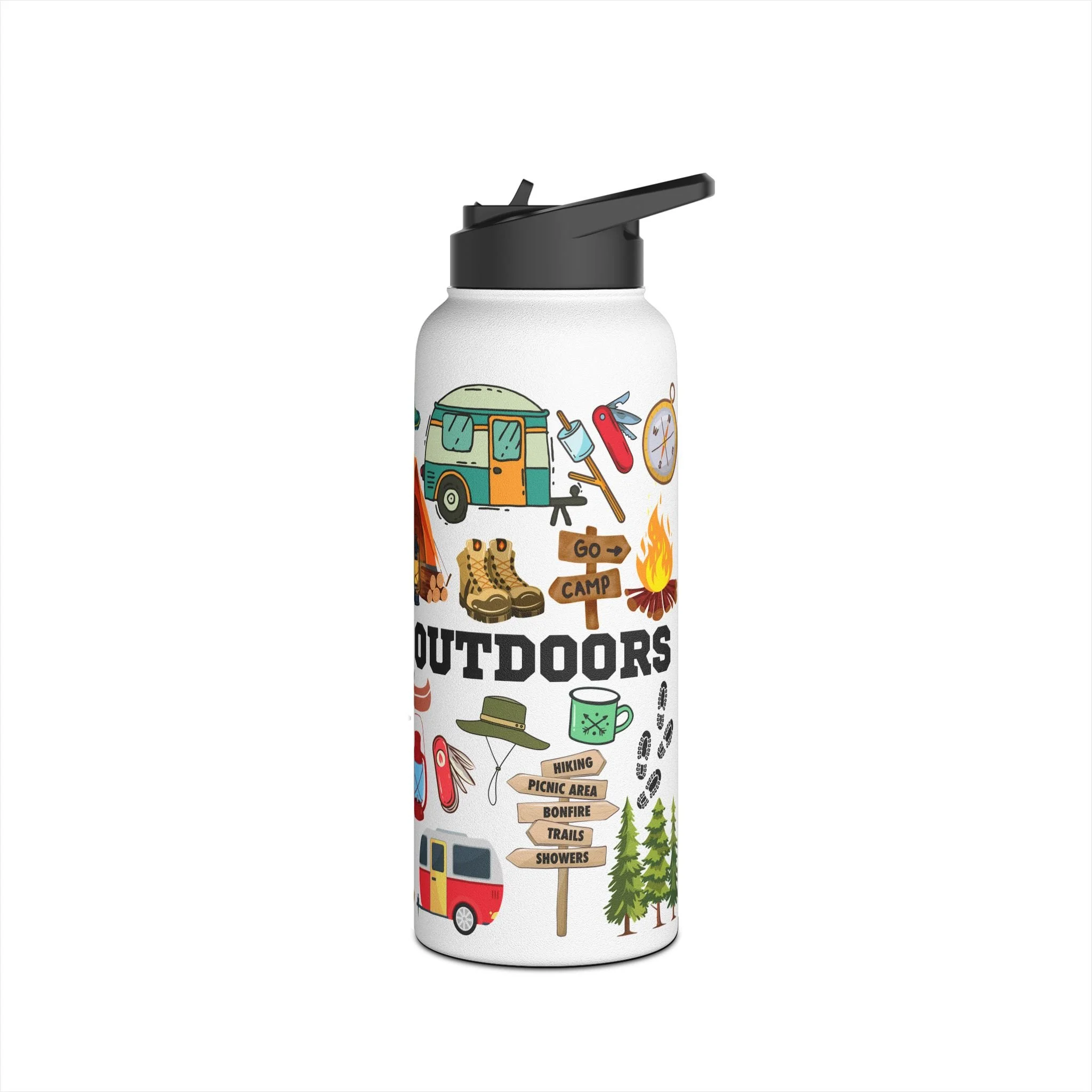 Outdoor Adventure Stainless Steel 32oz Water Bottle