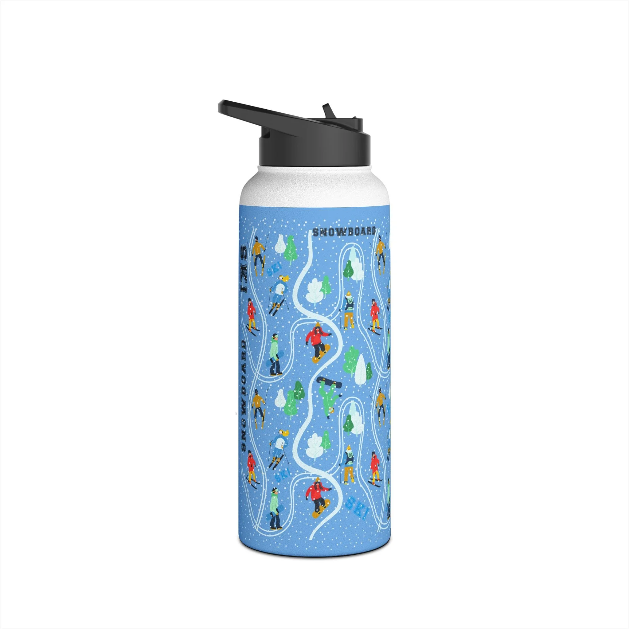 Ski Snowboard Trip Stainless Steel 32oz Water Bottle