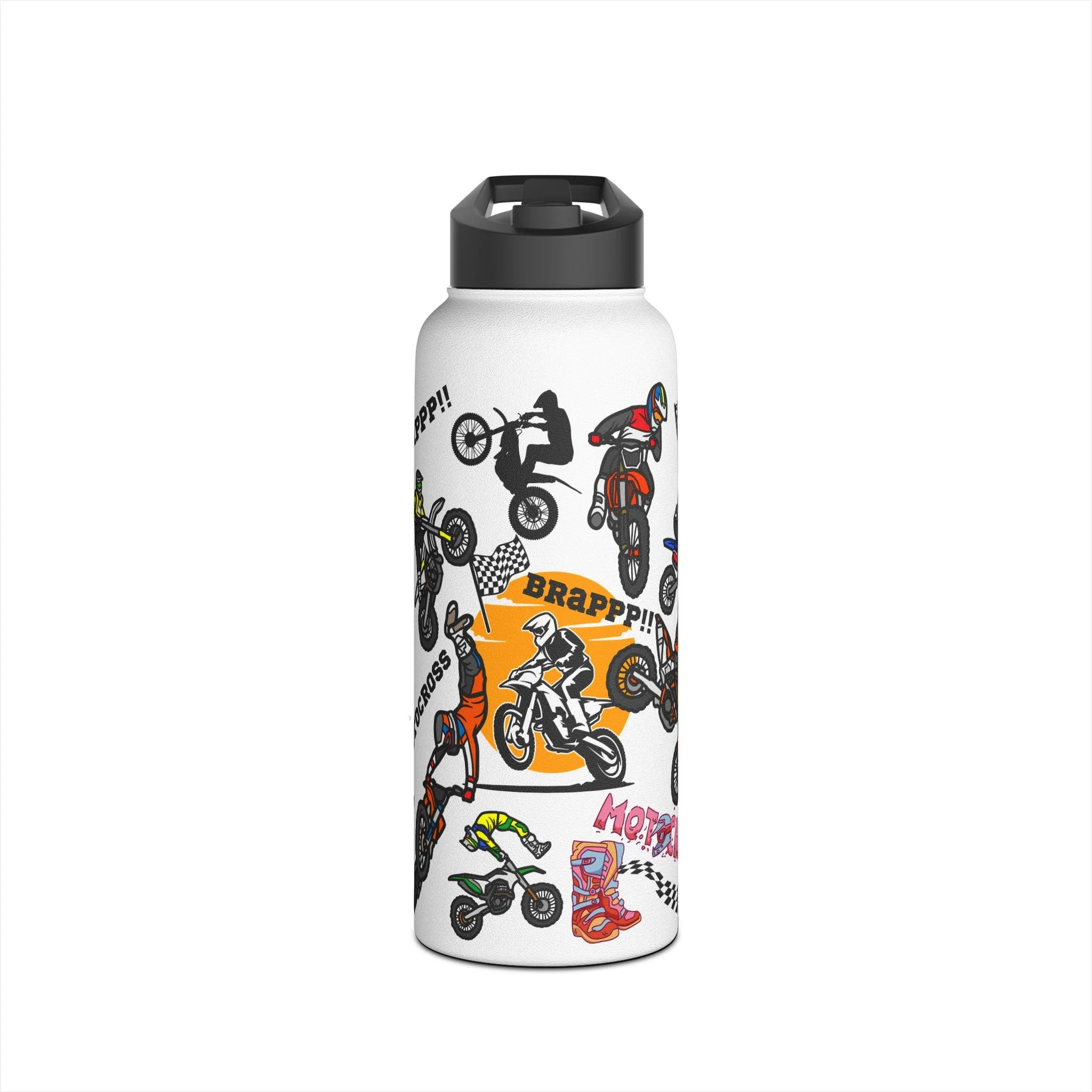 Motocross 32oz Stainless Steel Sports Bottle