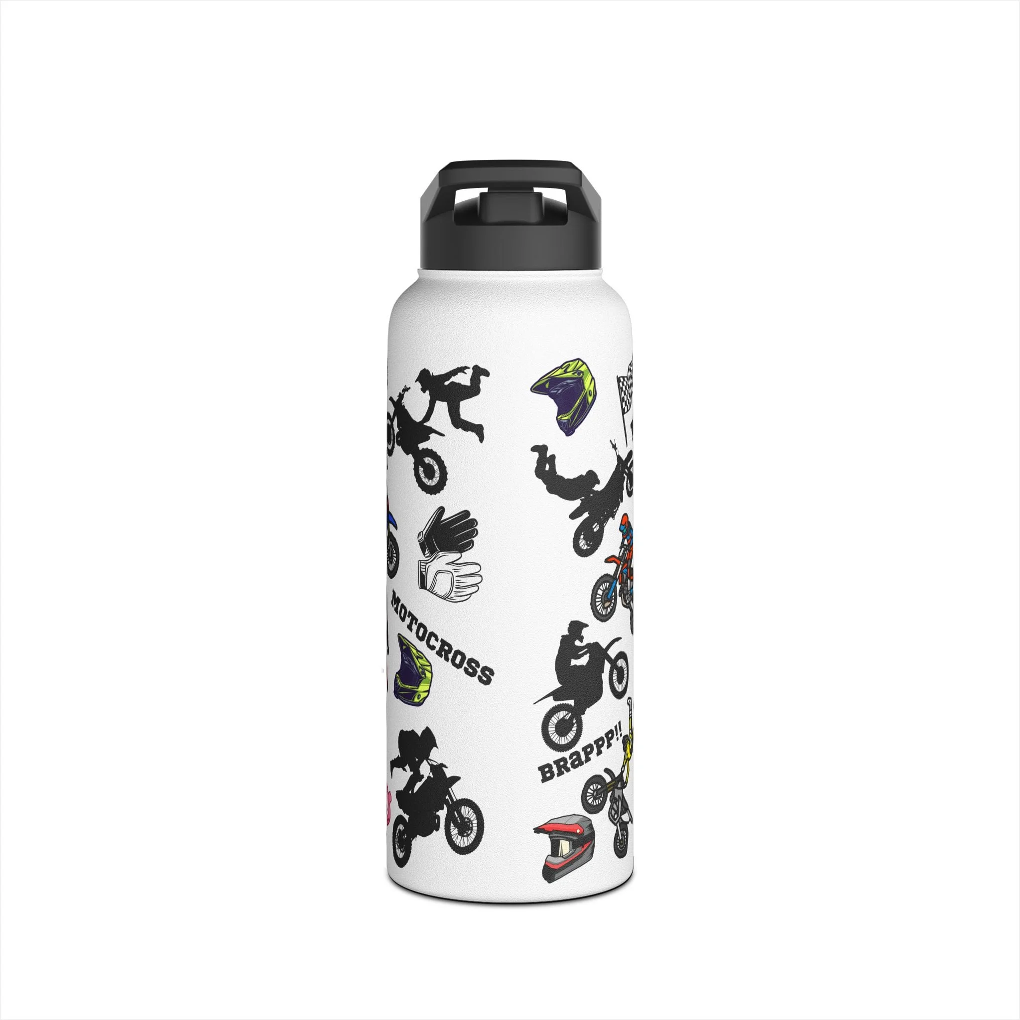 Motocross 32oz Stainless Steel Sports Bottle