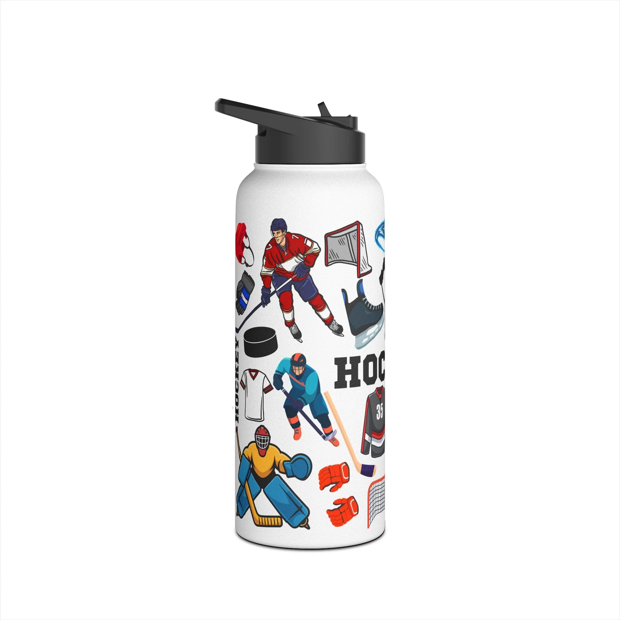 Hockey Stainless Steel 32oz Water Bottle