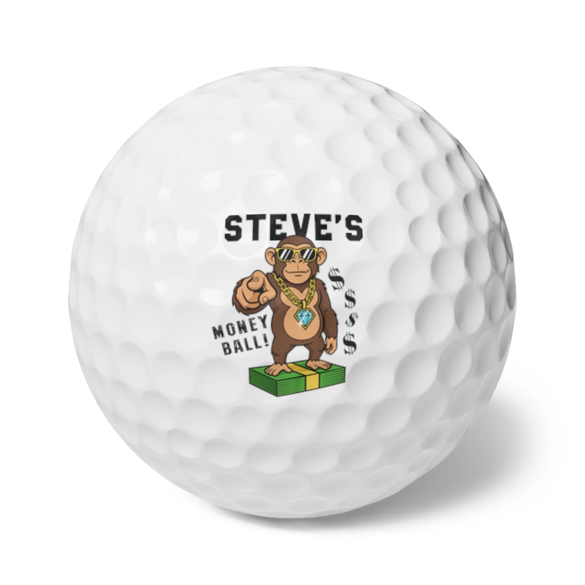 PERSONALIZED MONKEY Money Ball Golf Balls